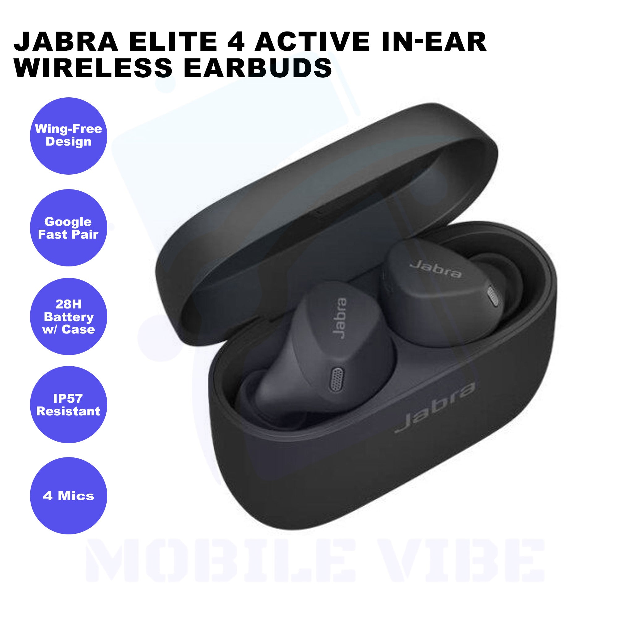 Jabra Elite 4 Active In-Ear Wireless Bluetooth Earbuds Features