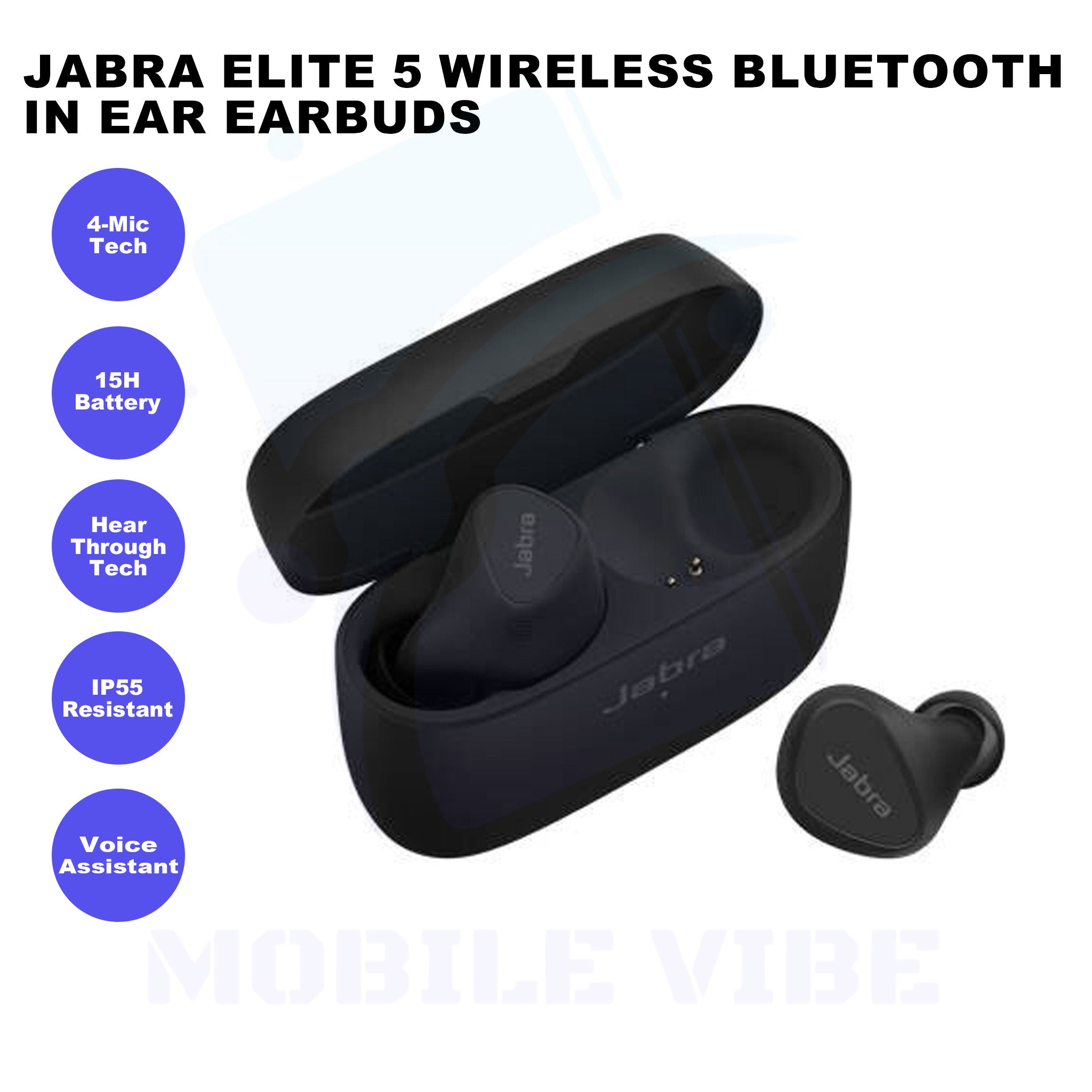 Jabra Elite 5 Wireless Bluetooth In-Ear Earbuds Features
