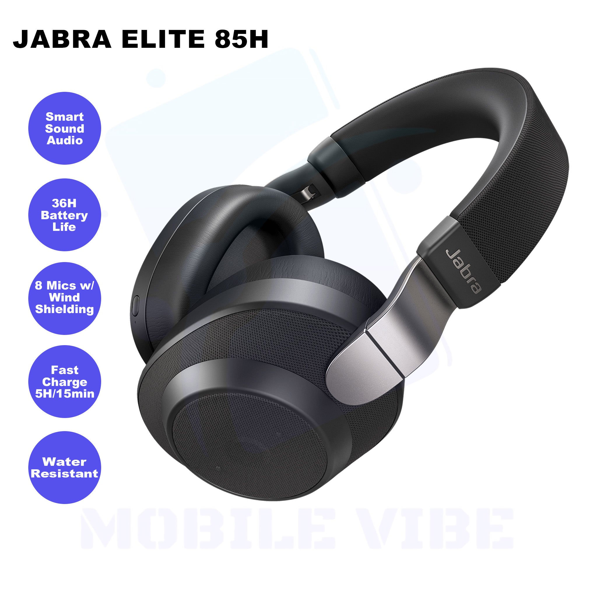 Jabra Elite 85h Bluetooth Noise-Cancelling Headphones Features