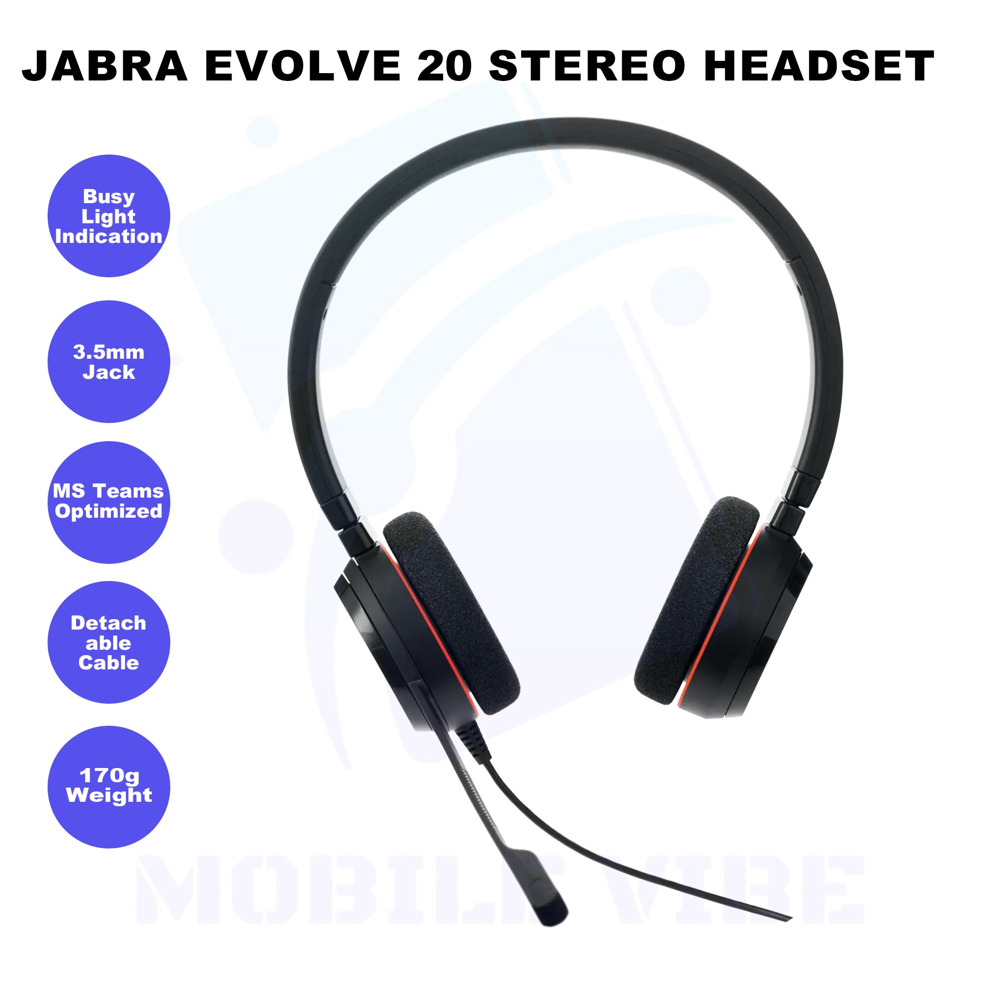 Jabra Evolve 20 Stereo Headset Features