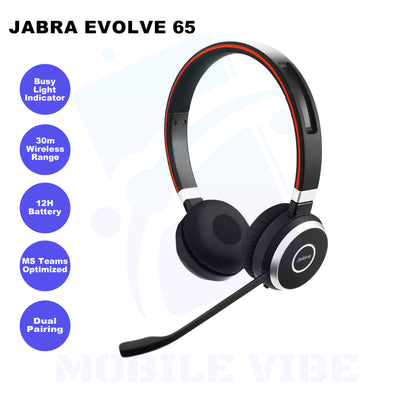 Jabra Evolve 65 Wireless Bluetooth On-Ear Headphones Features