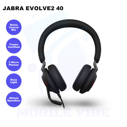 Jabra Evolve2 40 Noise Cancelling Stereo Headphones Features