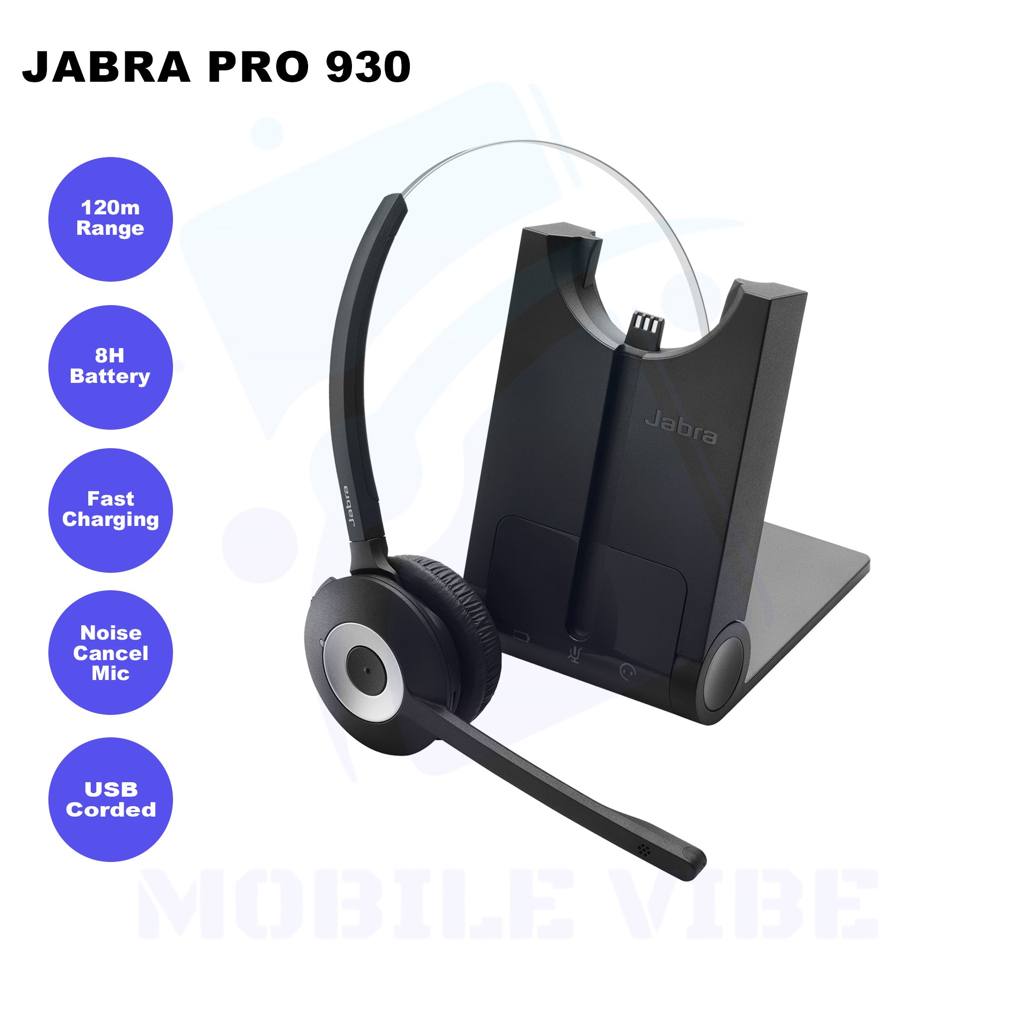 Jabra Pro 930 | MS Certified | Duo Wireless PC Stereo Headset