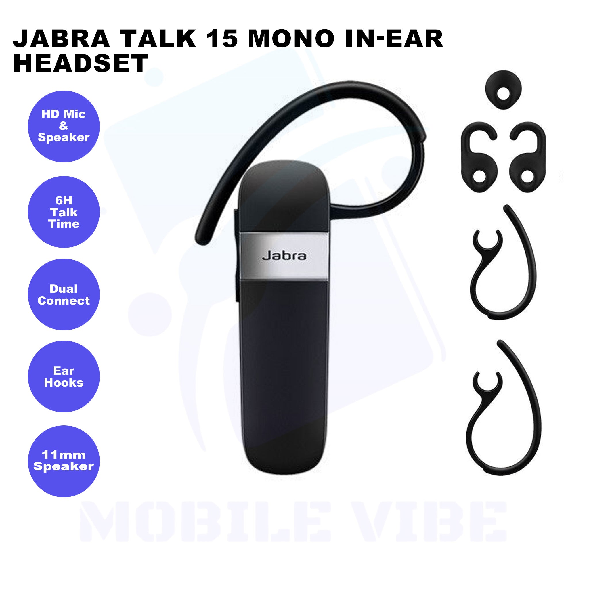 Jabra Talk 15 Mono In-Ear Headset Features