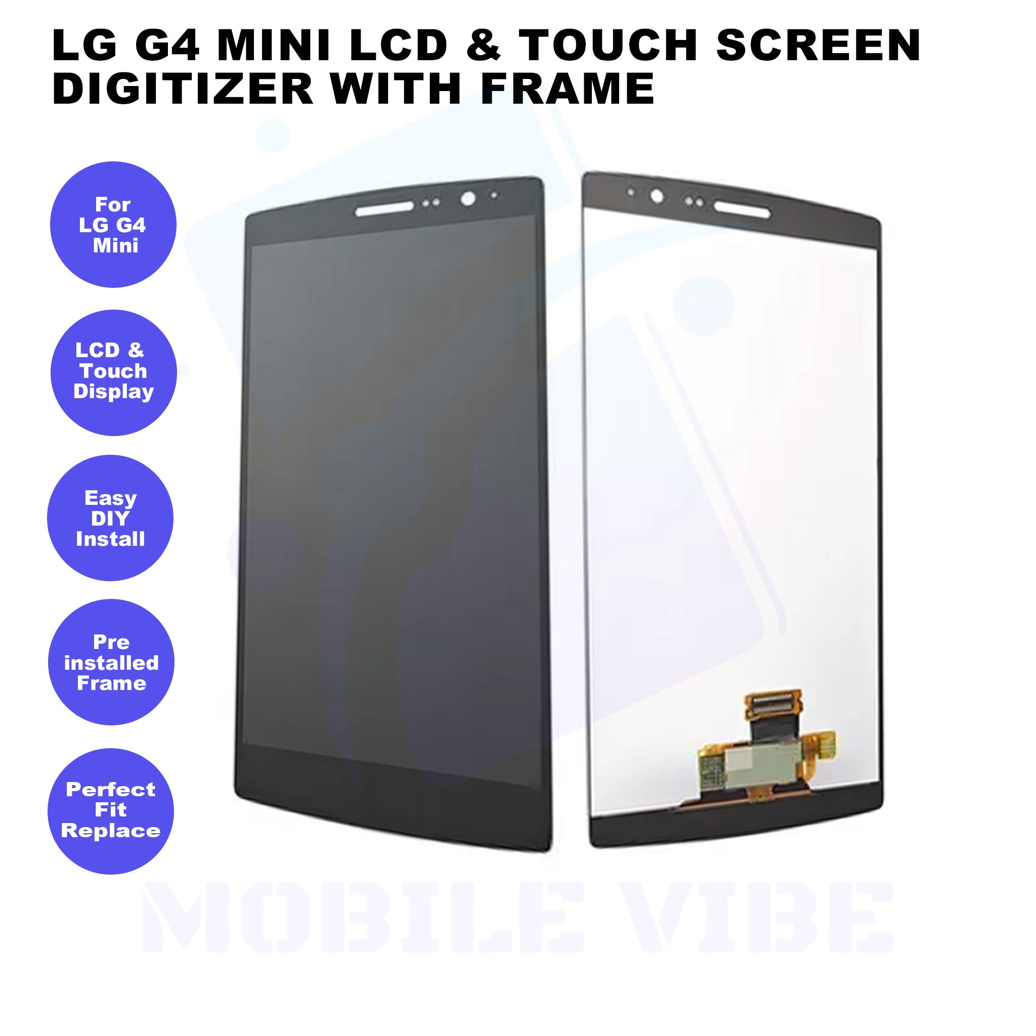 LG G4 Mini LCD & Touch Screen Digitizer with Frame Features