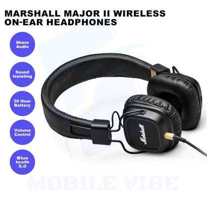 Marshall Major II Wireless Bluetooth On-Ear Headphones Features
