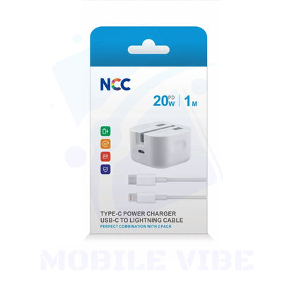 NCC 20W USB-C Charger with 1m Lightning Cable Combo Packed