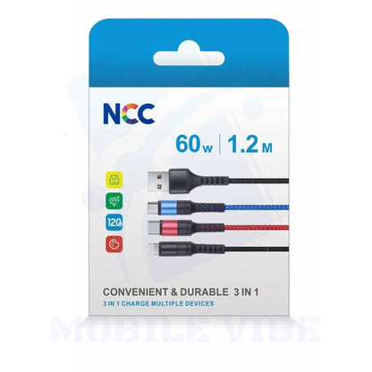 NCC 3-in-1 Multi-Device Charging Cable Packed