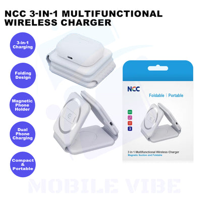 NCC 3-in-1 Multifunctional Wireless Charger Features