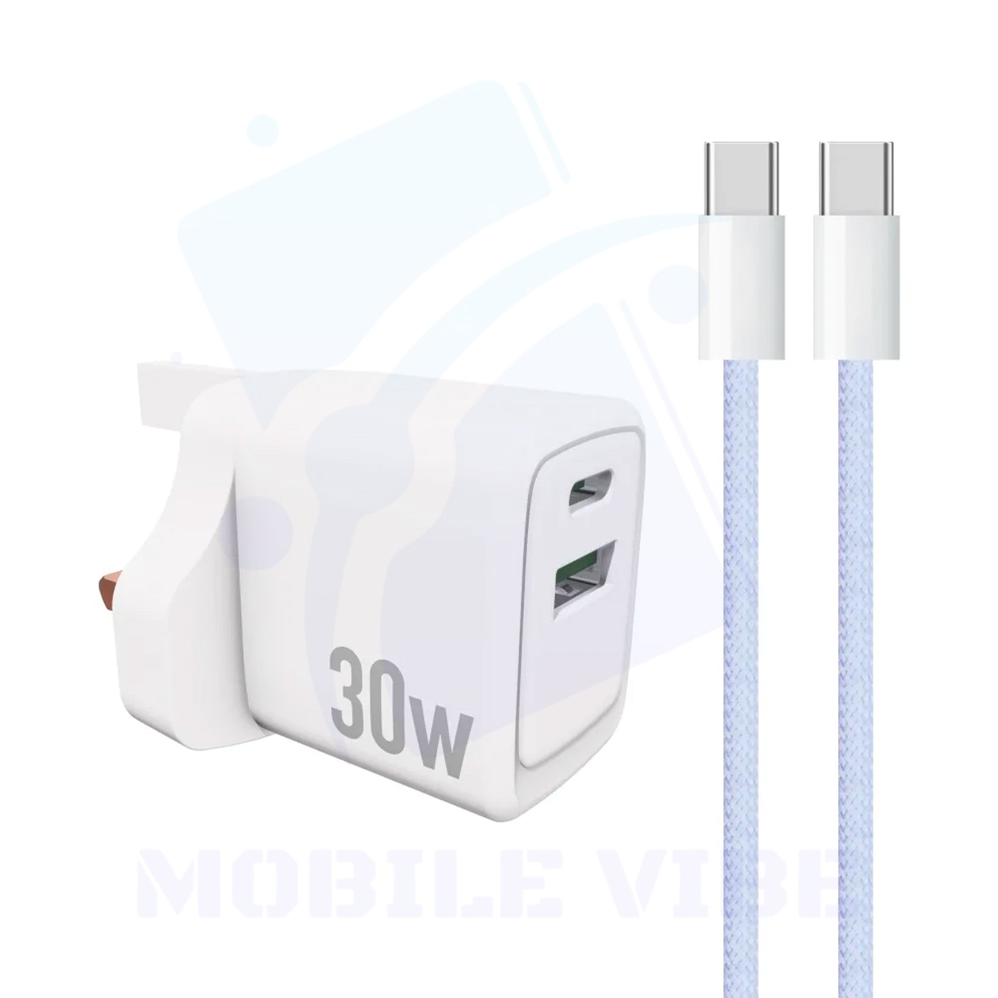 NCC 30W GaN Charger & Fast-Charging Macaron Cables Combo