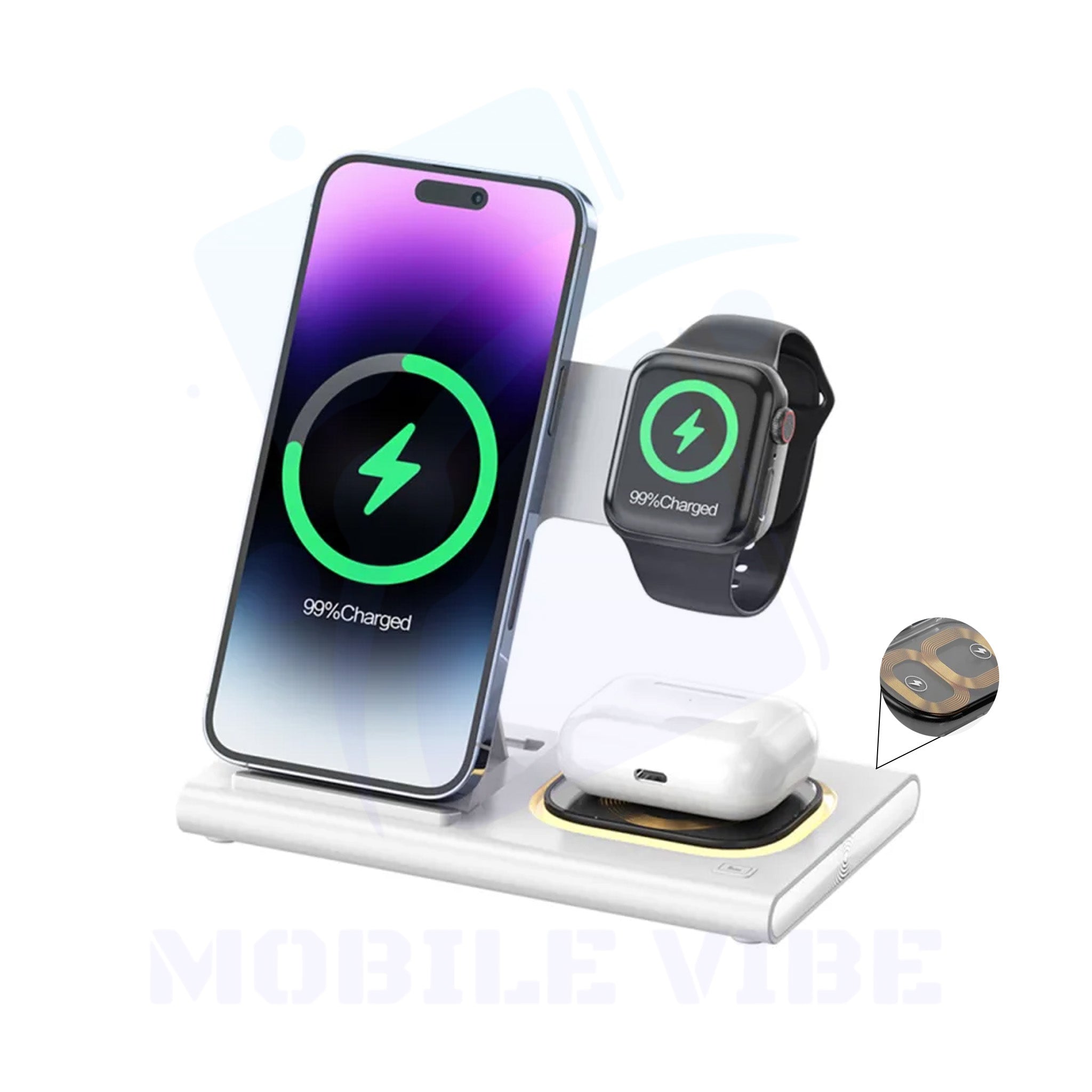 NCC 4-in-1 Wireless Charging Station - Multi-Device, Foldable Design