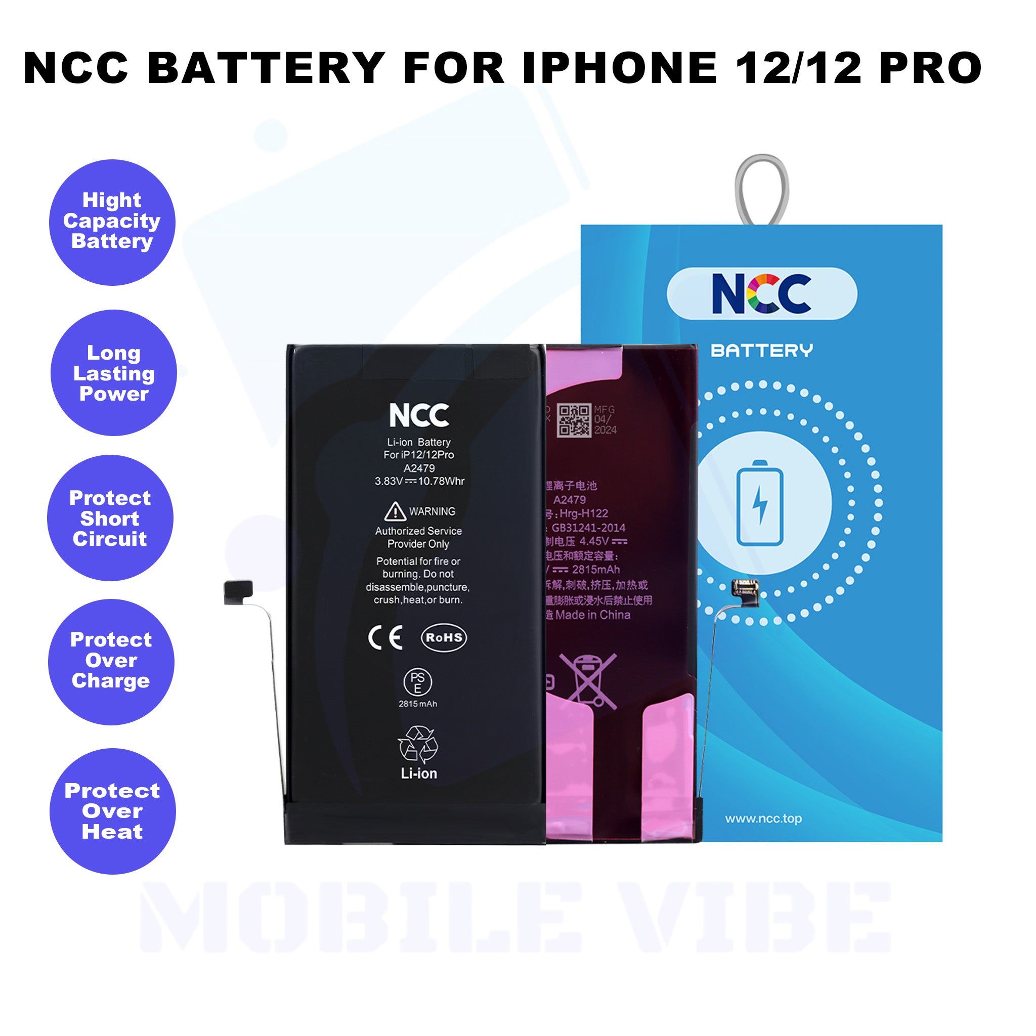 NCC Battery for iPhone 12/12 Pro Features
