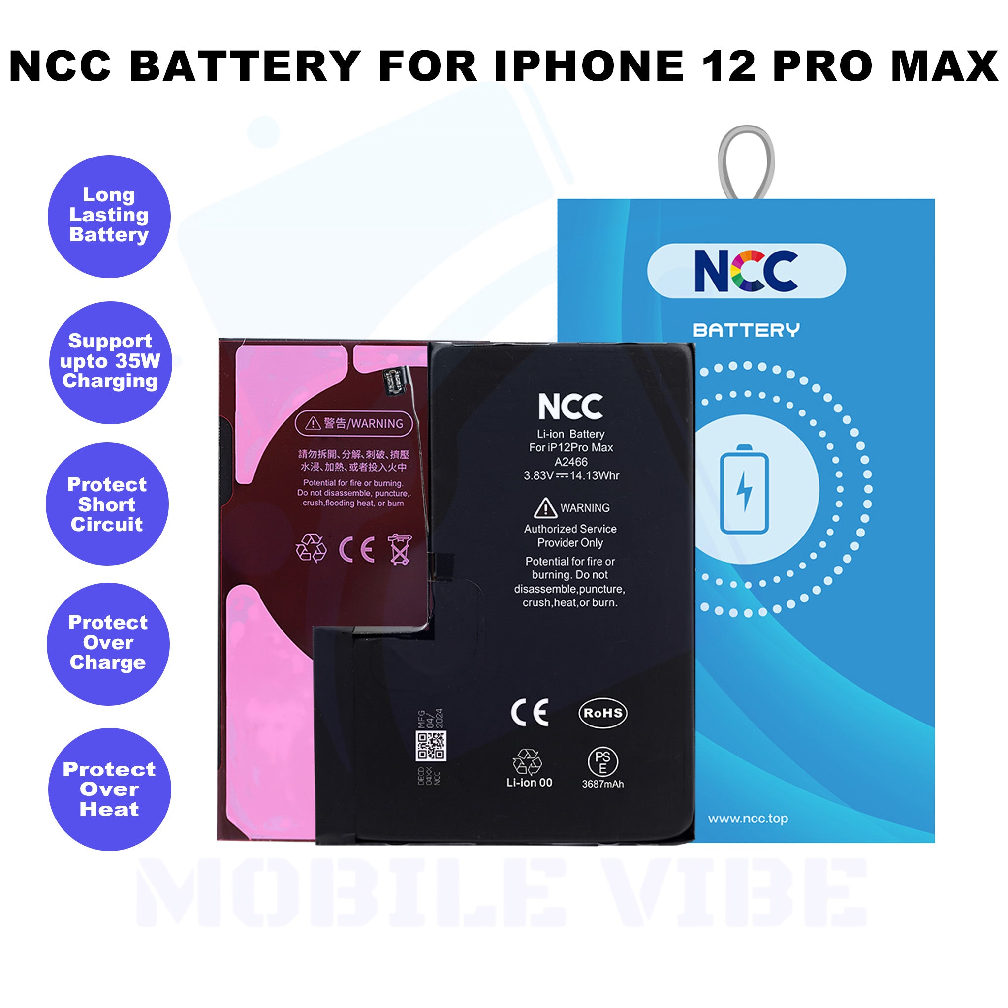 NCC Battery for iPhone 12 Pro Max Features