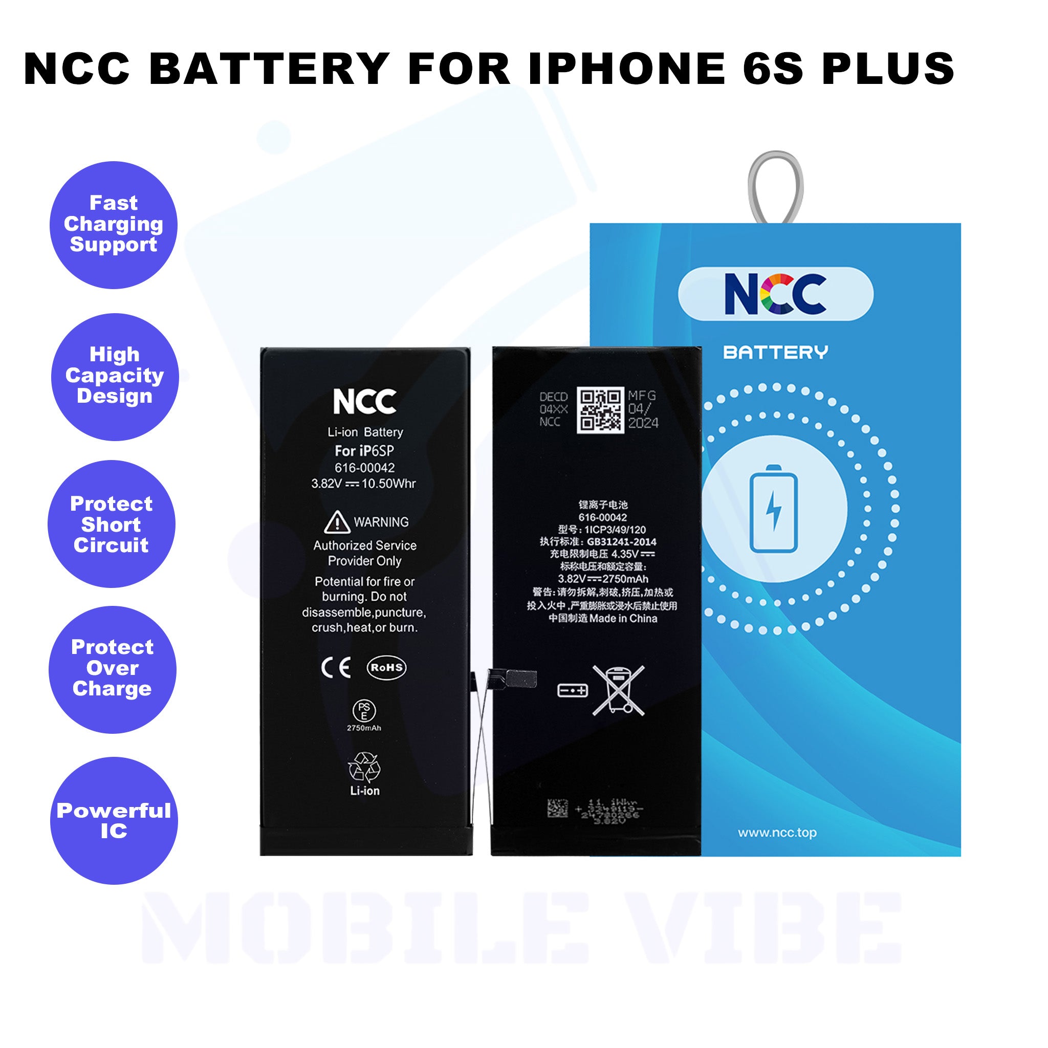 NCC Battery for iPhone 6s Plus Features