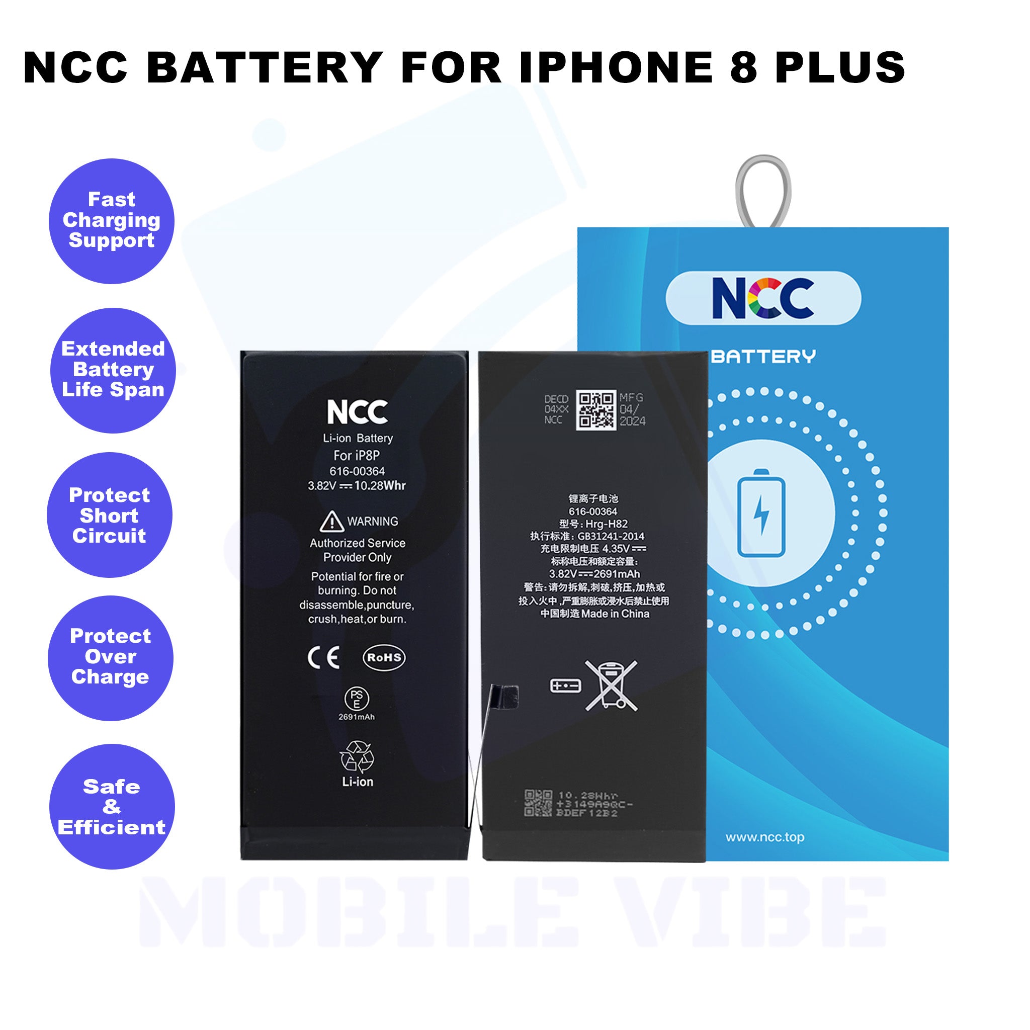 NCC Battery for iPhone 8 Plus Features