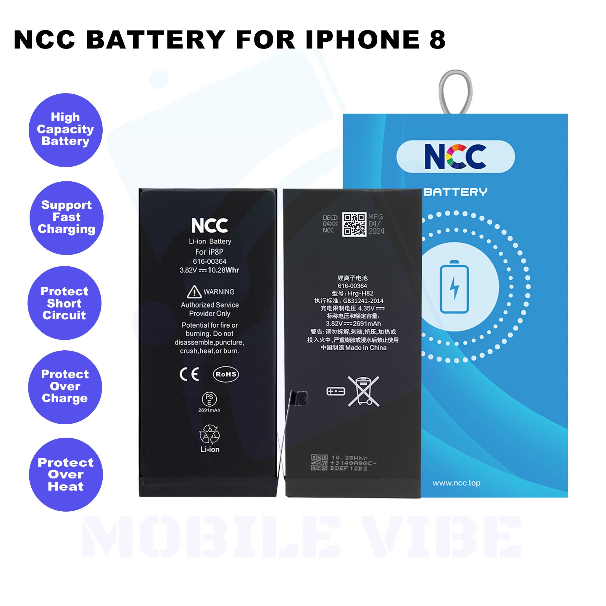 NCC Battery for iPhone 8 Features