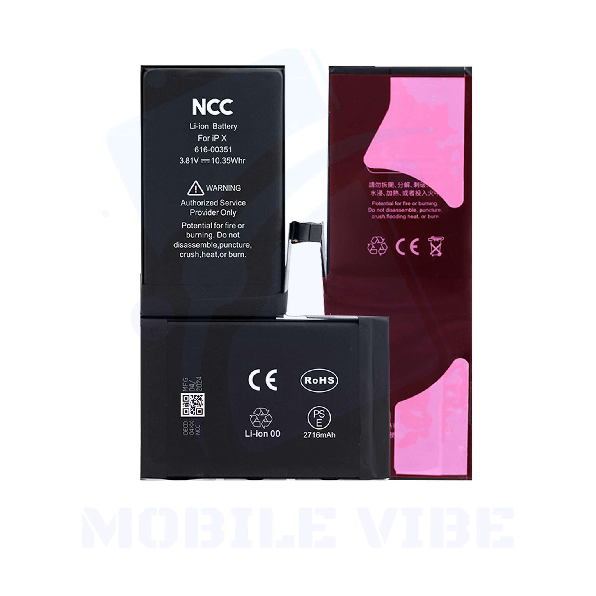 NCC High-Performance Battery for iPhone X Back
