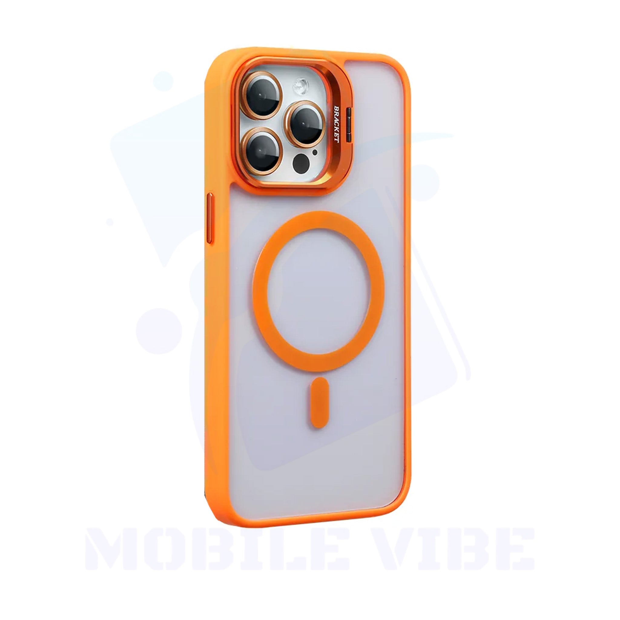 NCC Select Electroplated Acrylic Orange Color Case with Magnetic Holder - Stylish & Functional