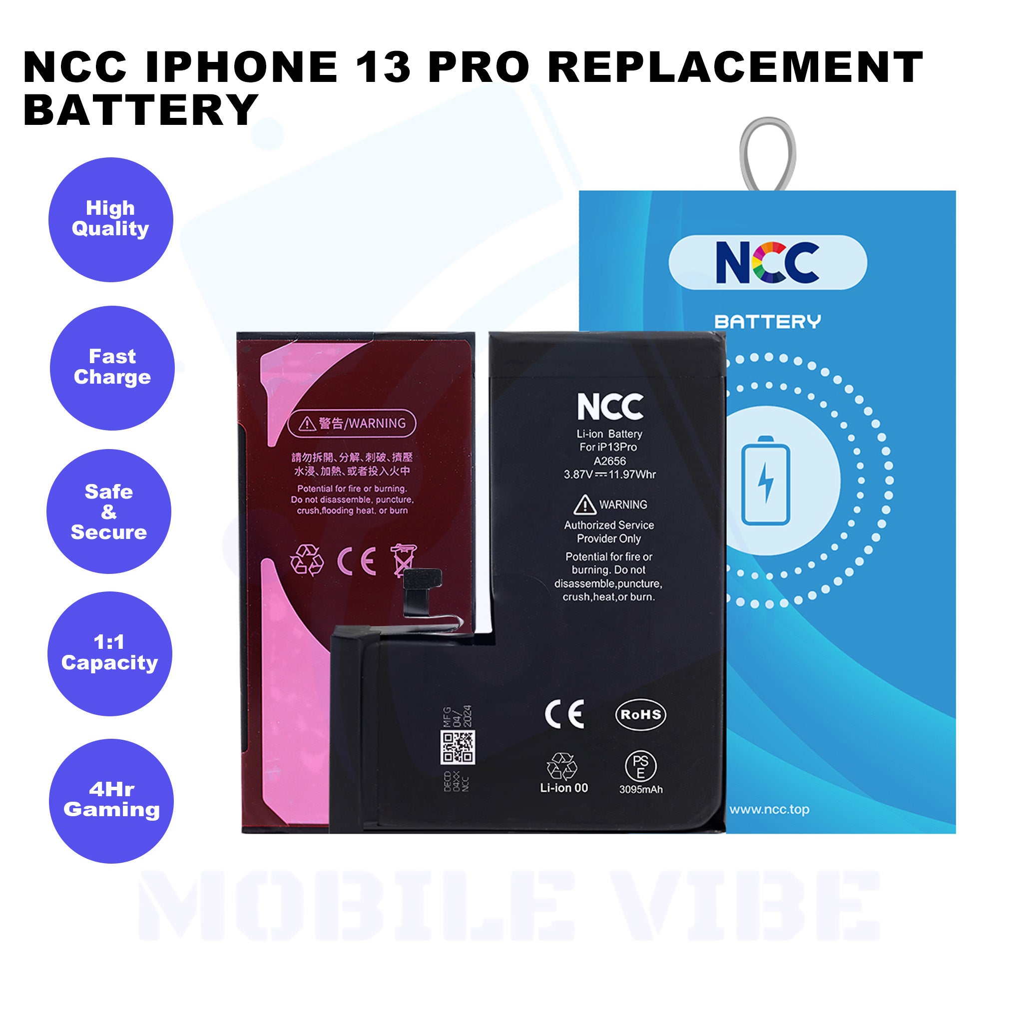 NCC iPhone 13 Pro Replacement Battery Features