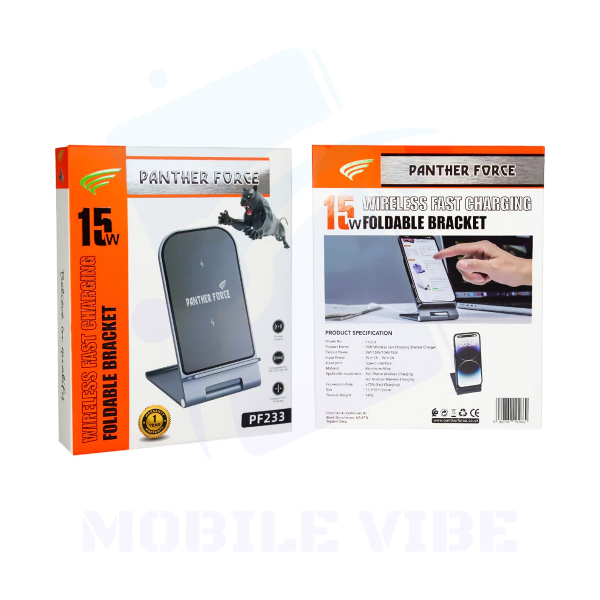 PF233 Panther Force Wireless Fast Charger Packed