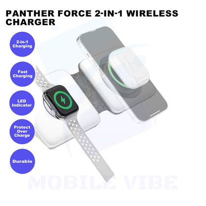 Panther Force 2-in-1 Wireless Charger Features