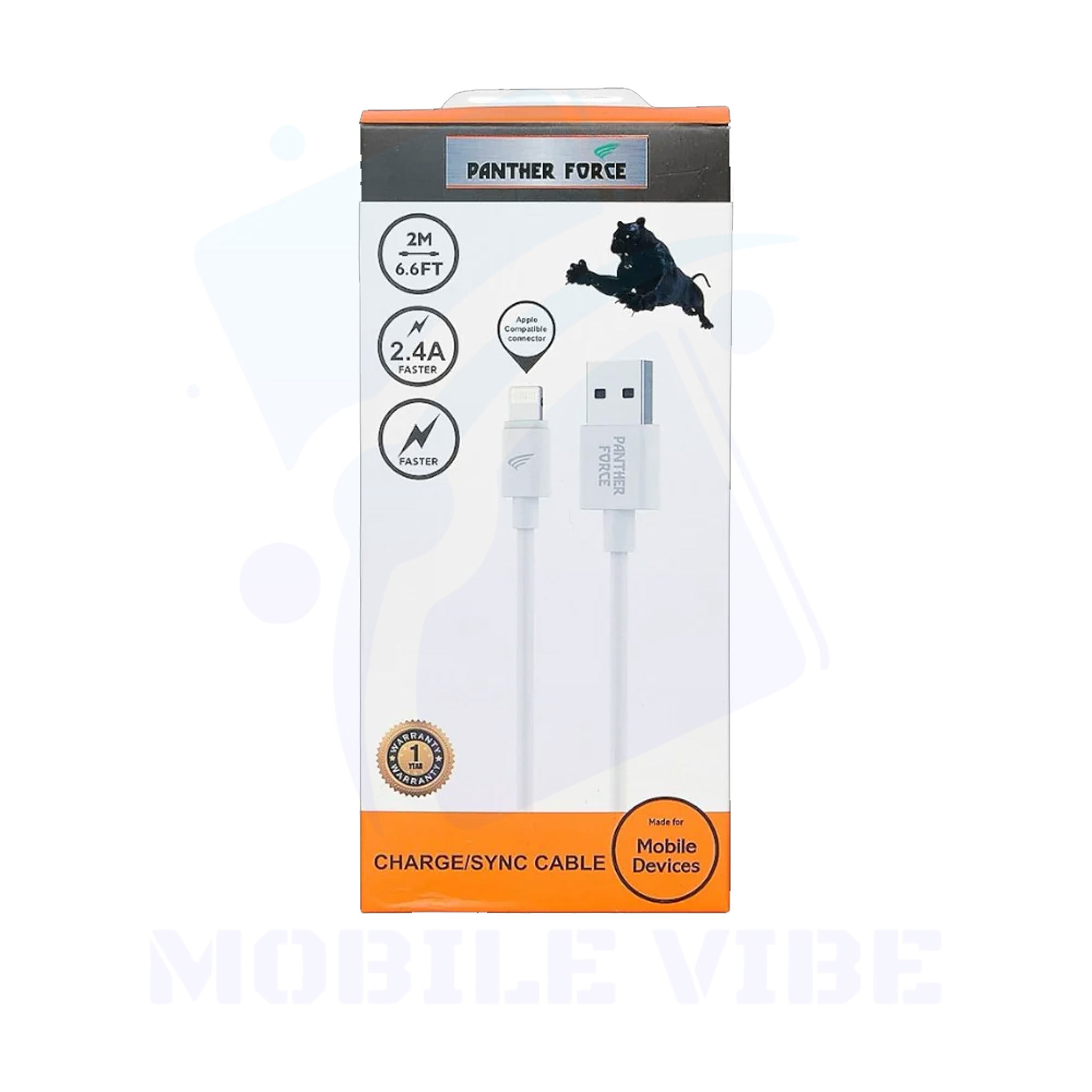 Panther Force 2M iPhone Cable packed