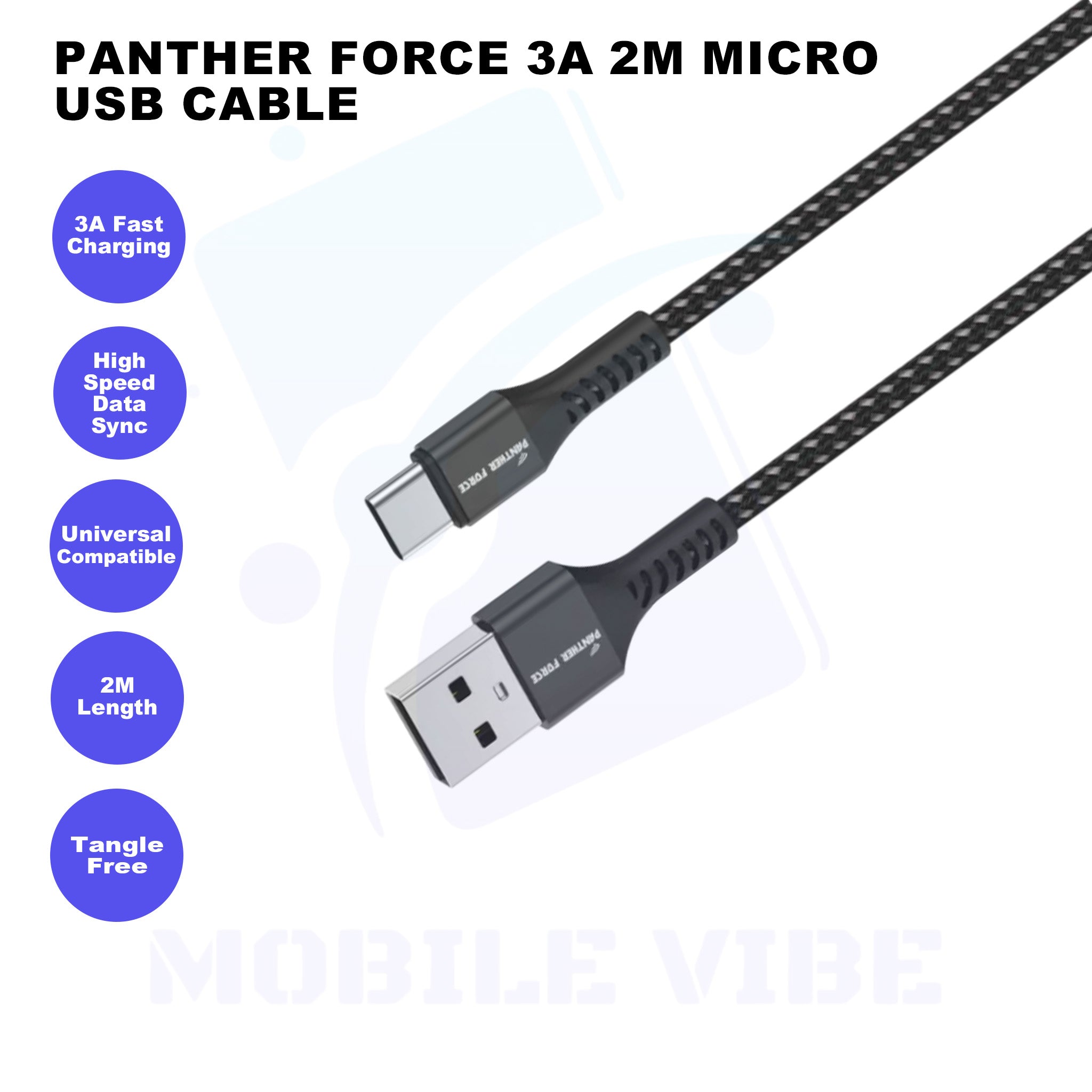 Panther Force 3A 2M Micro USB Cable Features
