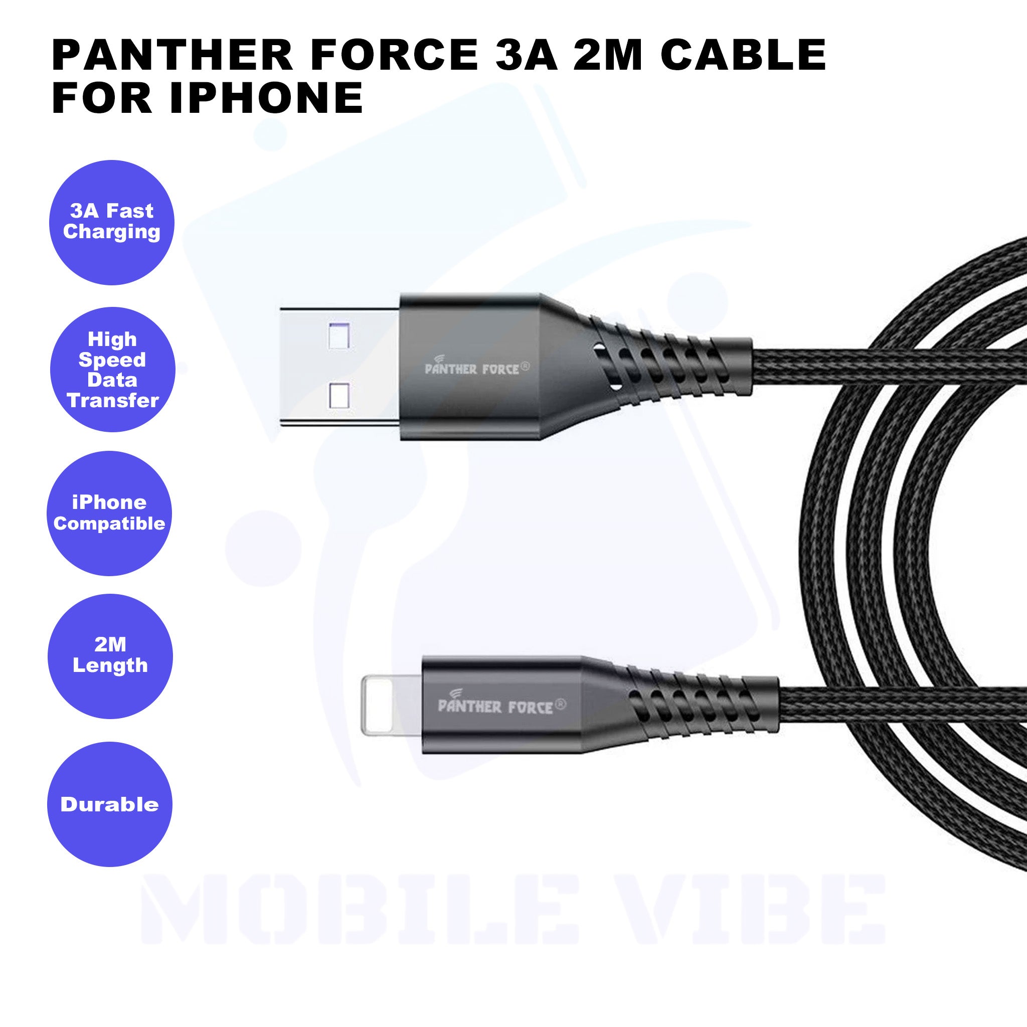 Panther Force 3A 2M Cable for iPhone Features
