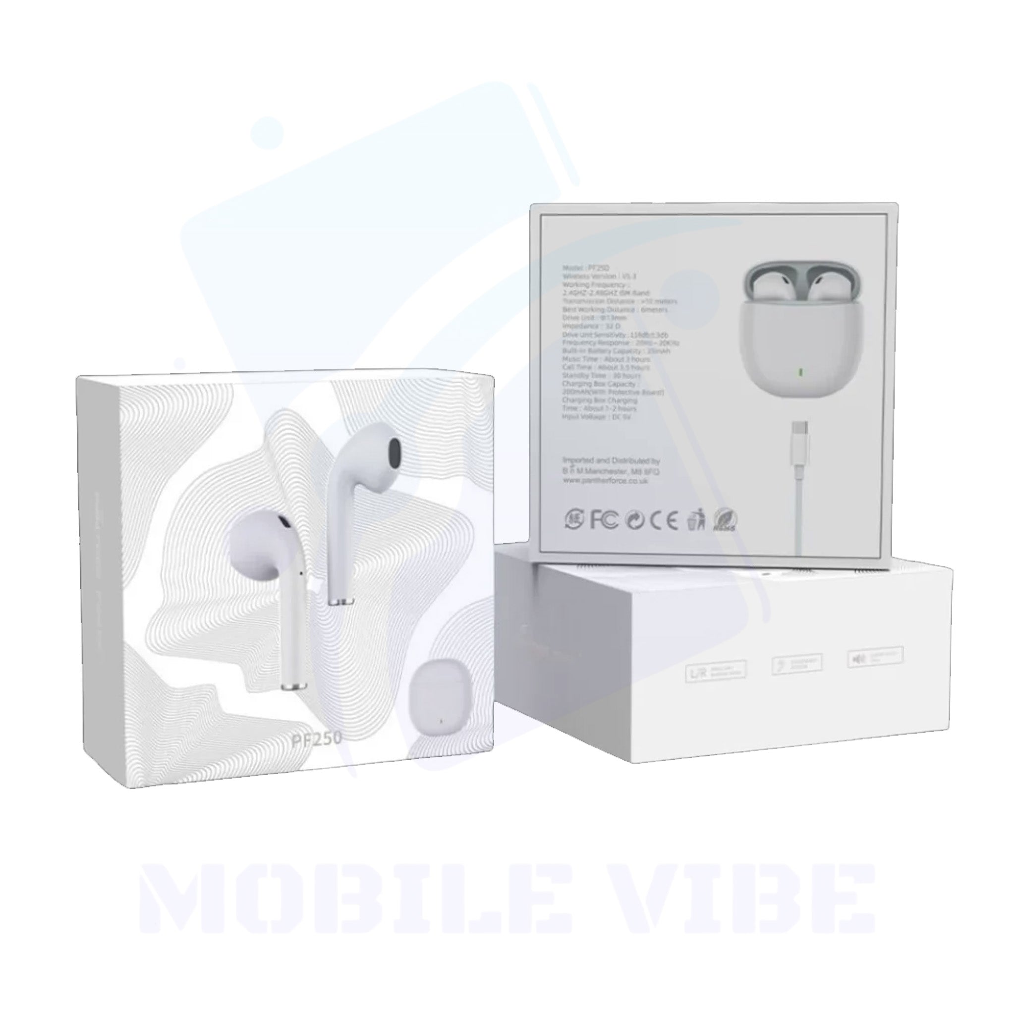 Panther Force BT TWS earbuds PF250 with packaging