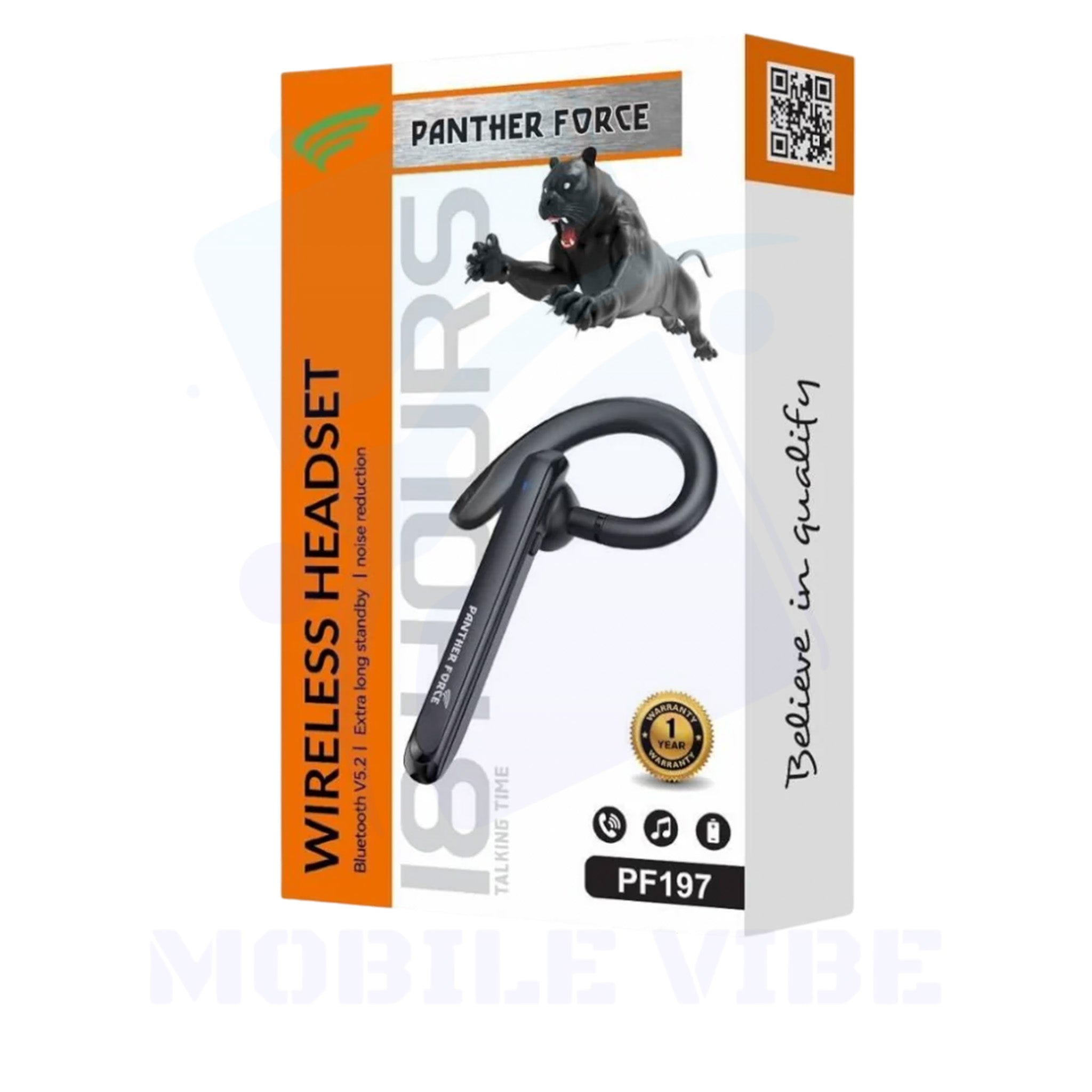 Panther Force Earpiece PF-197 with packaging