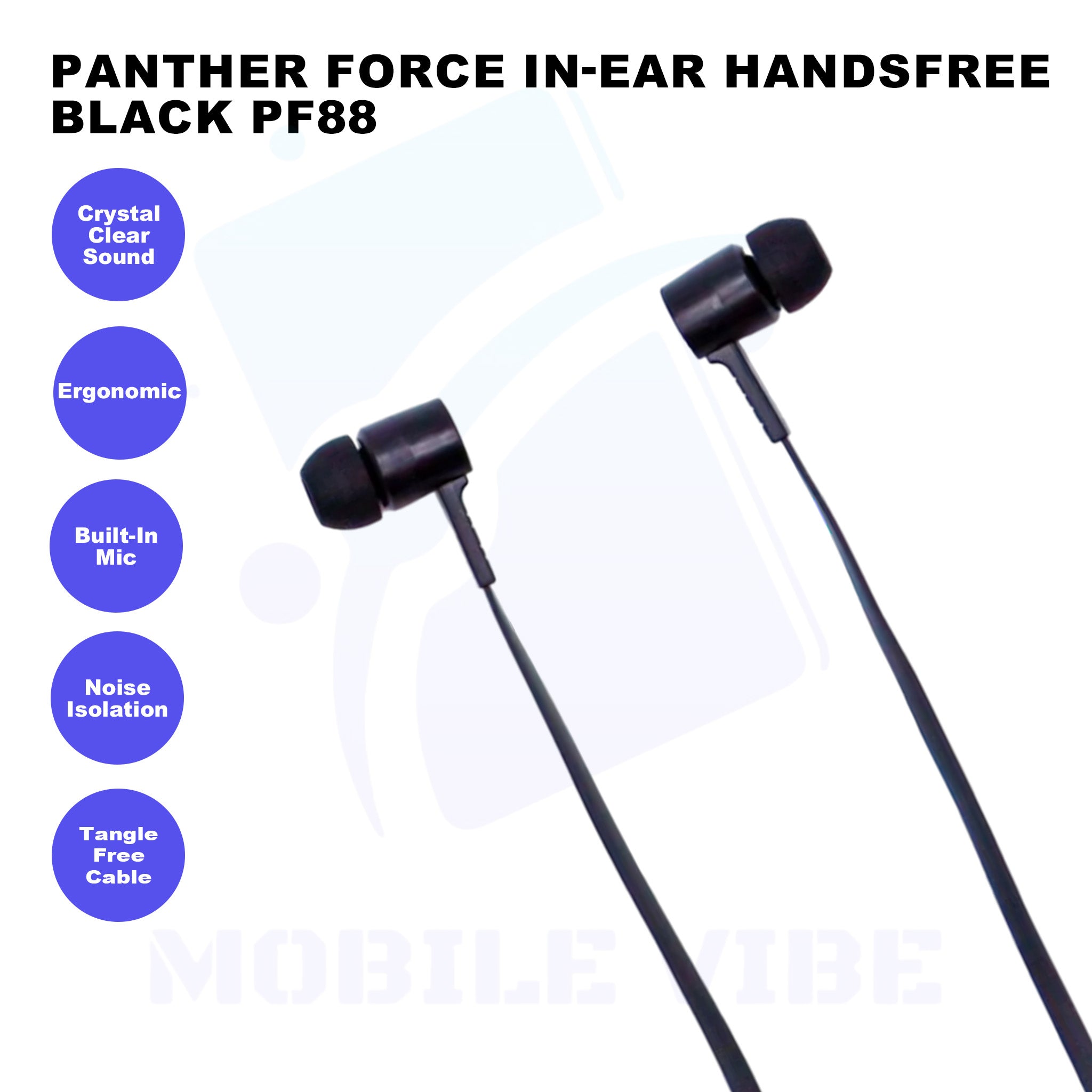 Panther Force In-Ear Hands-free Black PF88 Features