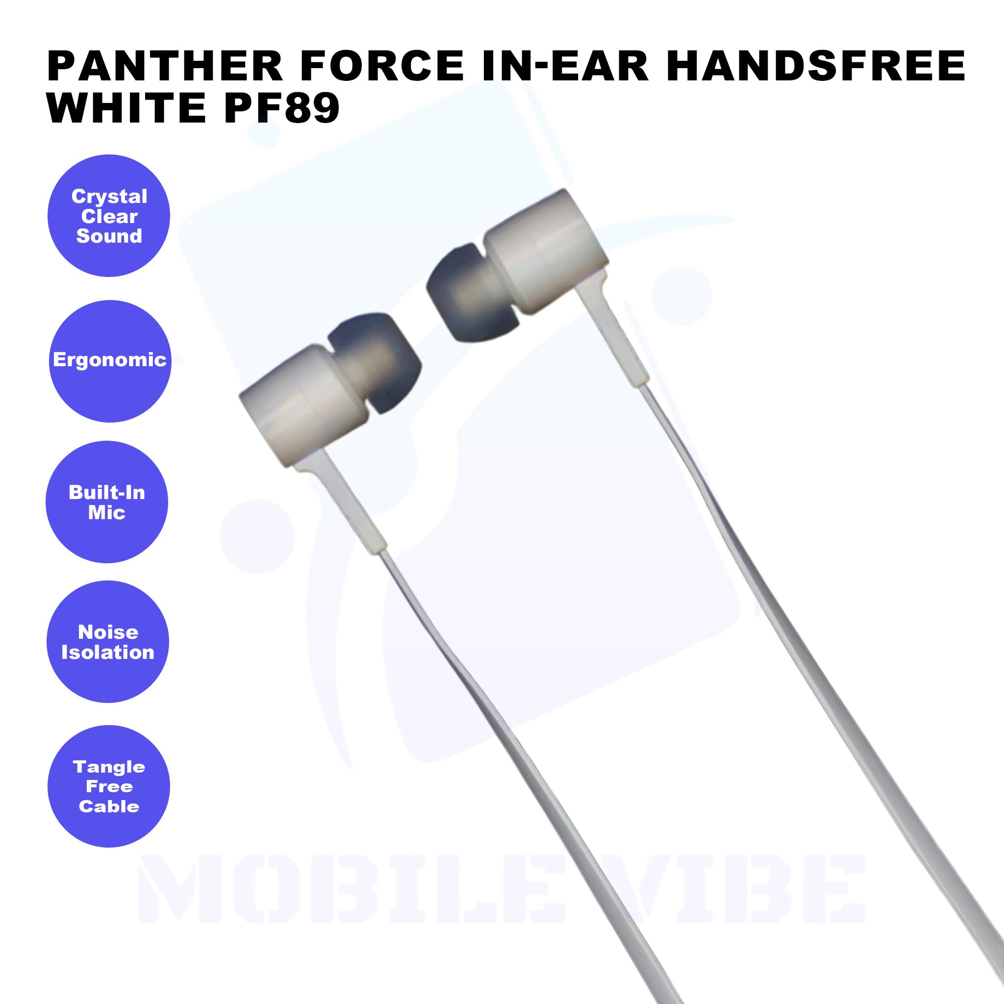 Panther Force In-Ear Handsfree White PF89 Features