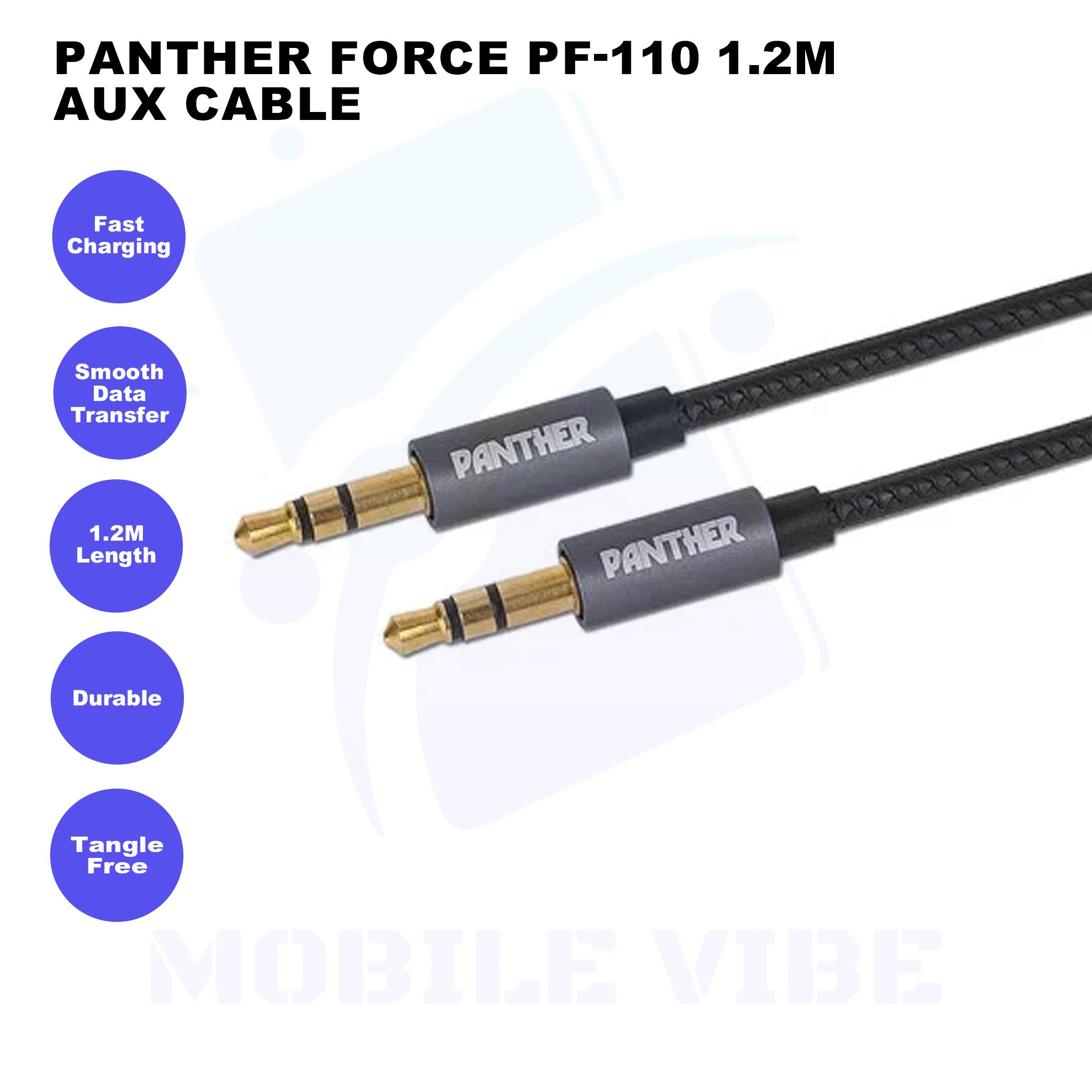 Panther Force PF-110 1.2m AUX Cable Features