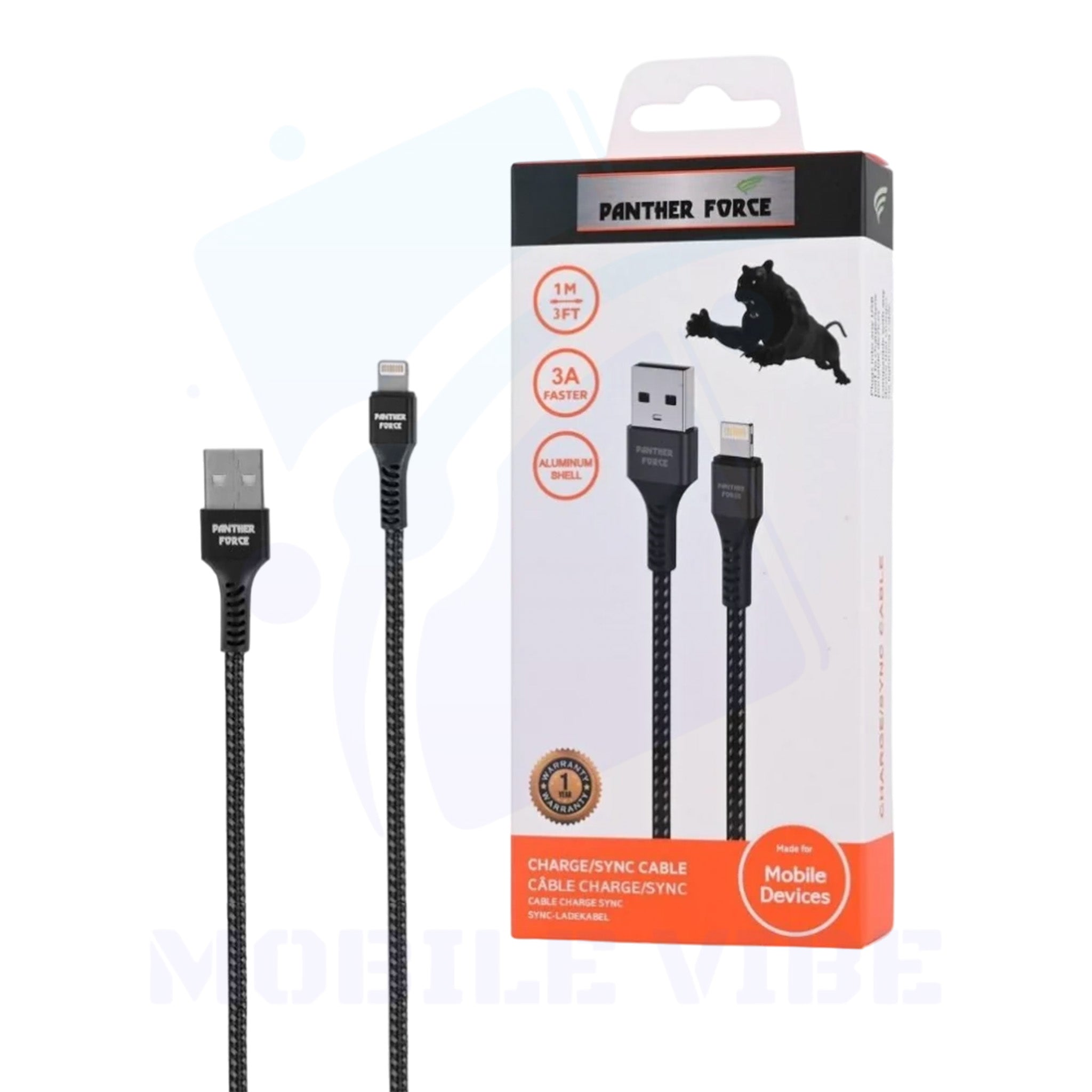 Panther Force PF-12 3A 1M Cable for iPhone with box