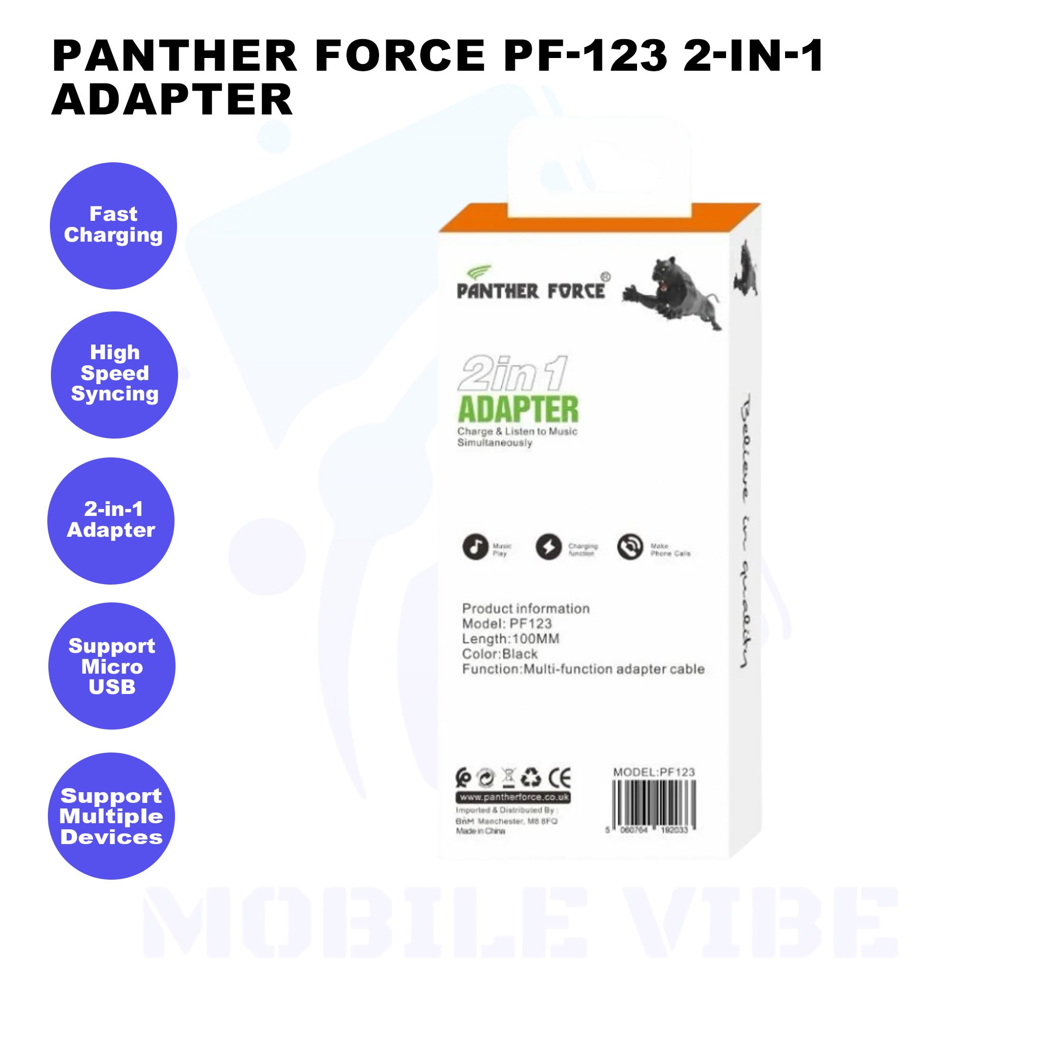 Panther Force PF-123 2-in-1 Adapter Features