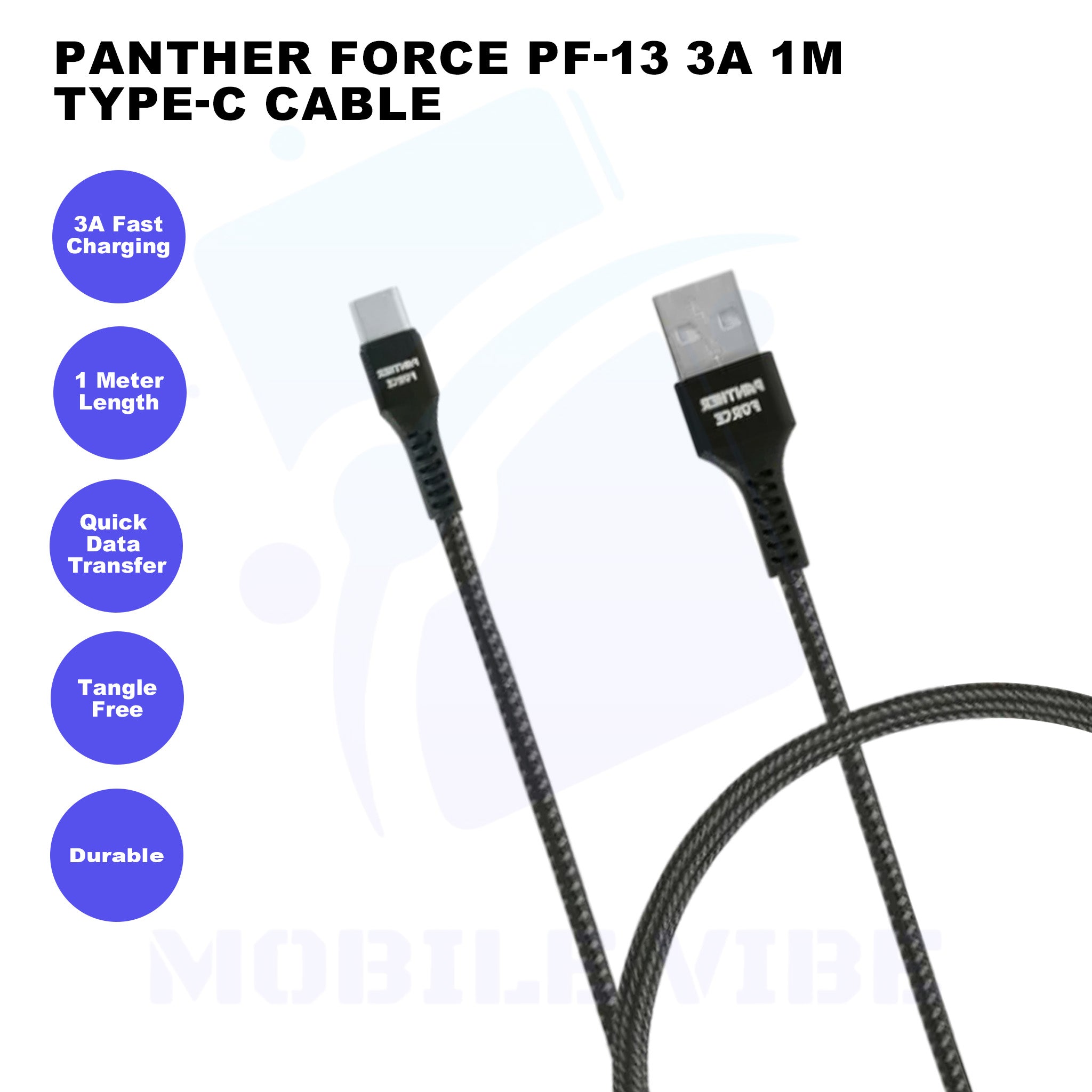 Panther Force PF-13 3A 1M Type-C Cable Features