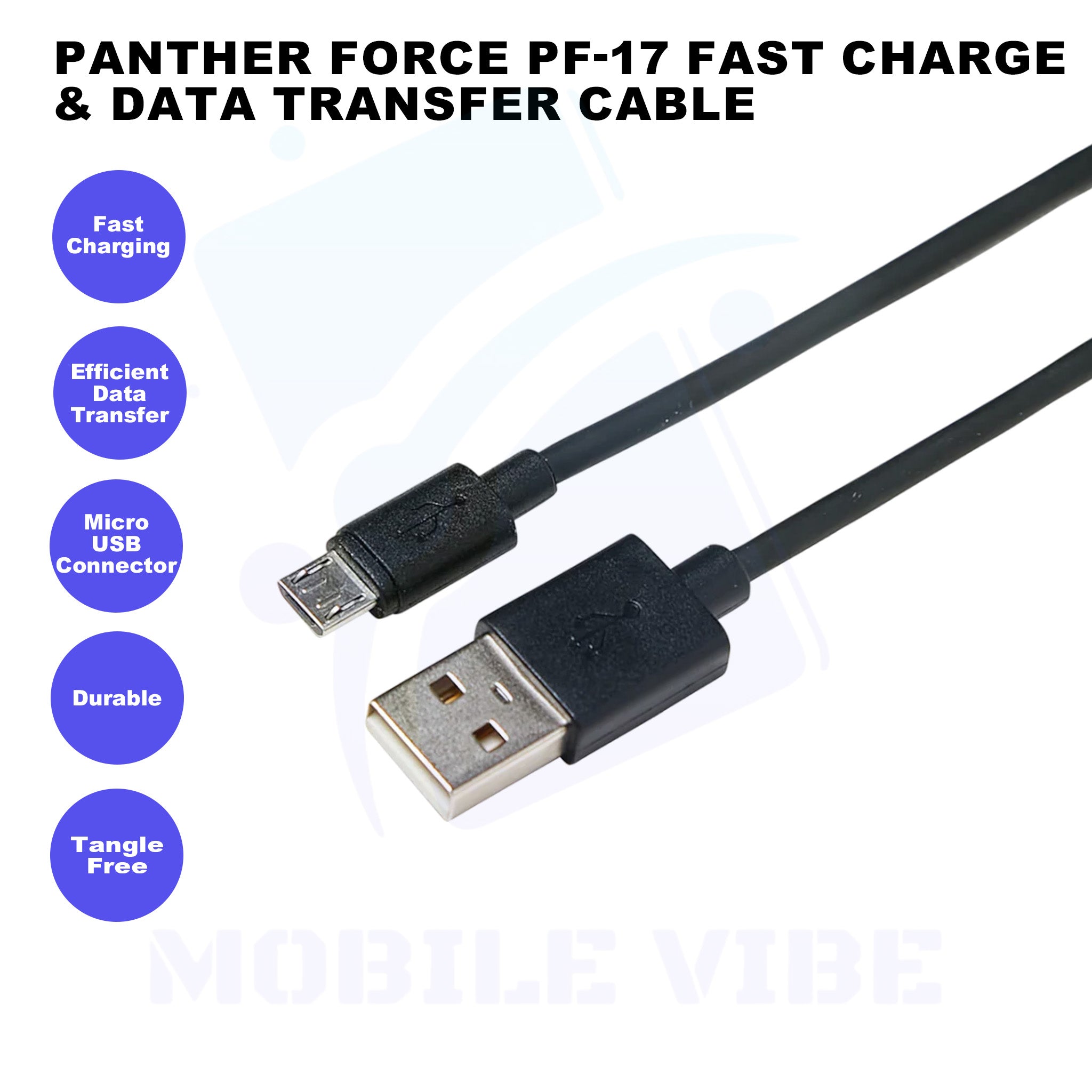 Panther Force PF-17 Fast Charge & Data Transfer Cable Features