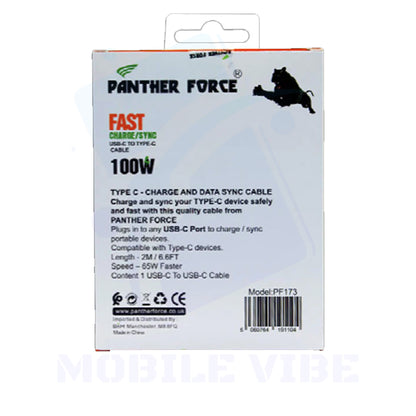 Panther Force PF-173 65W Type-C to Type-C 2m Cable packed