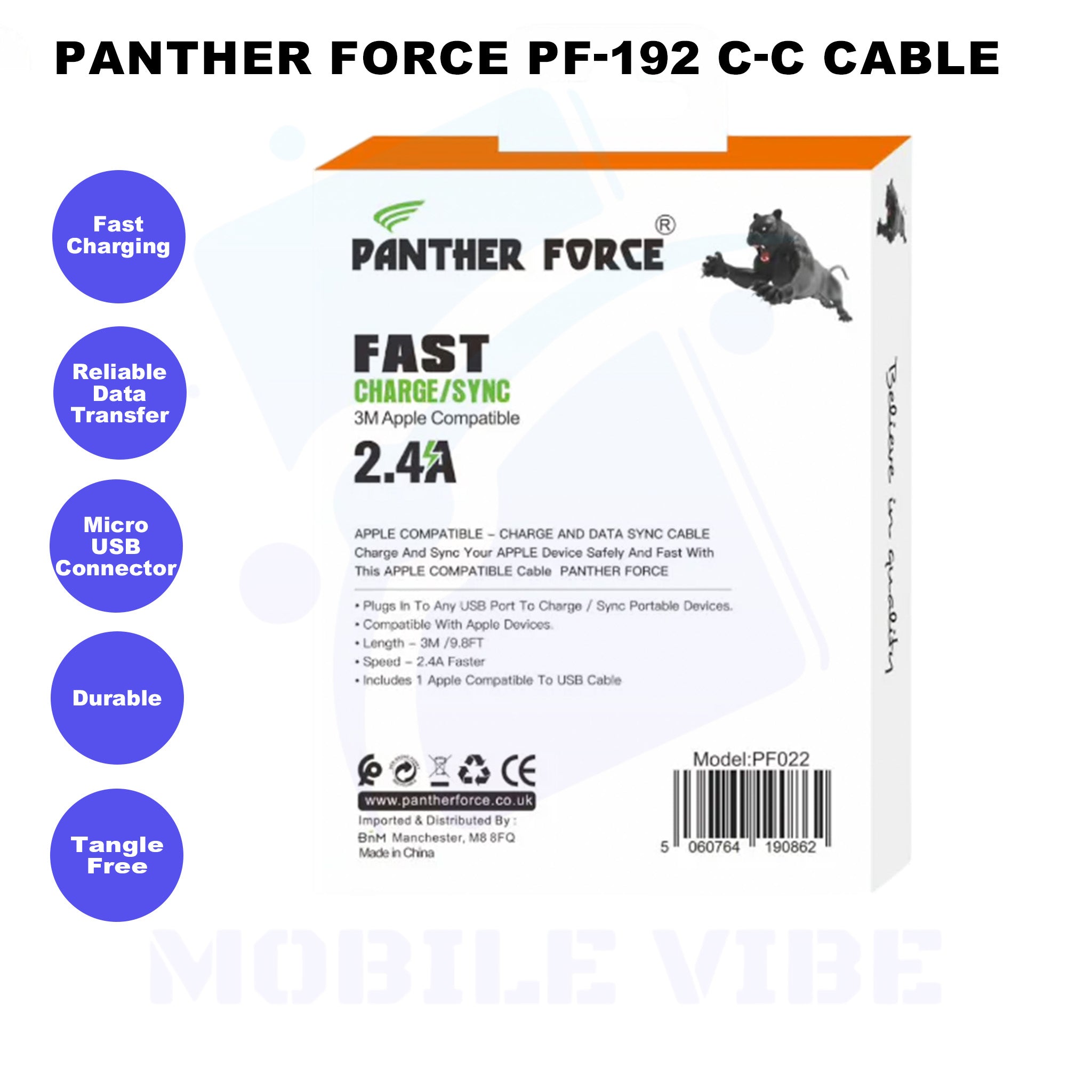 Panther Force PF-192 C-C Cable Features