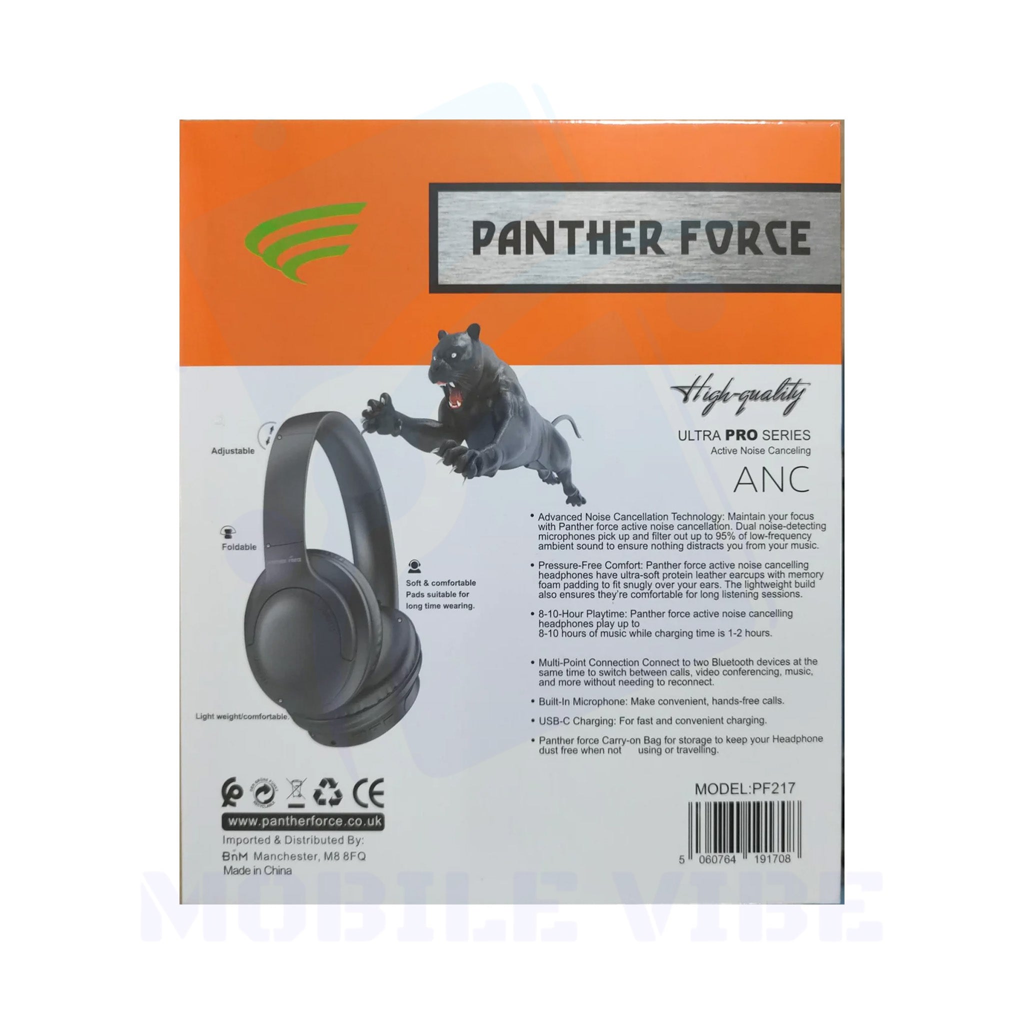 Panther Force PF-217 ANC Headphones Packed