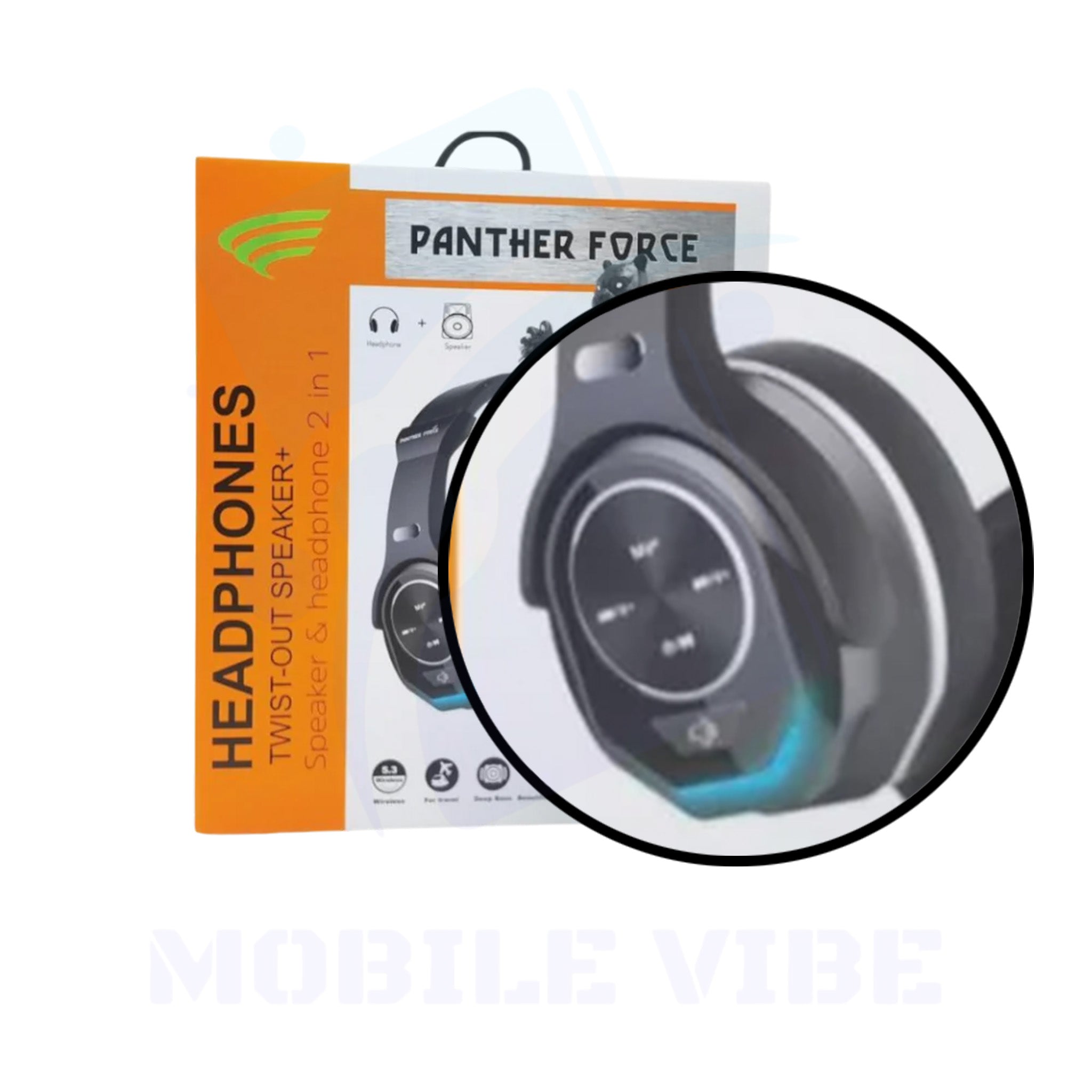 Panther Force PF-219 Round 2-in-1 Headphones Packed