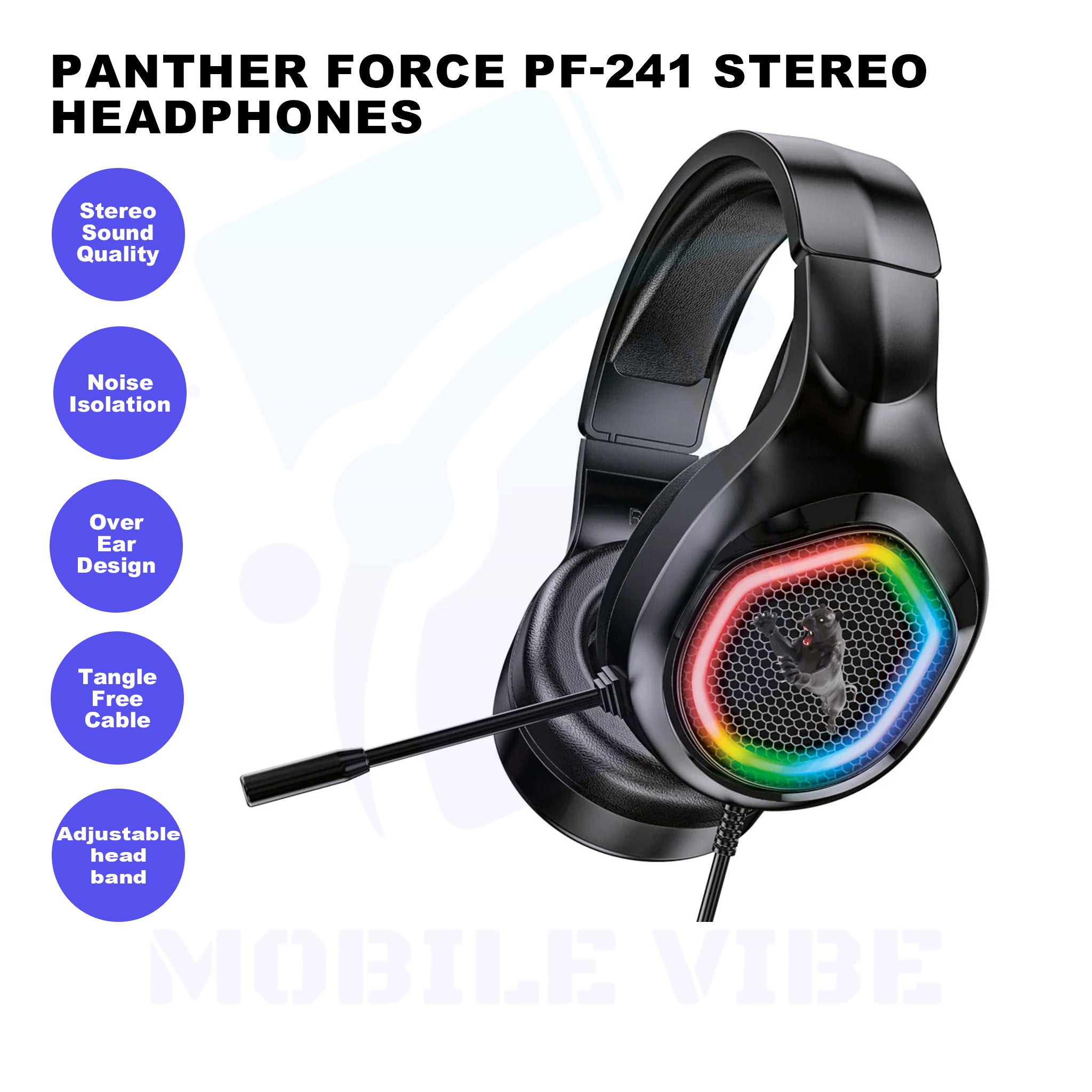 Panther Force PF-241 Stereo Headphones Features