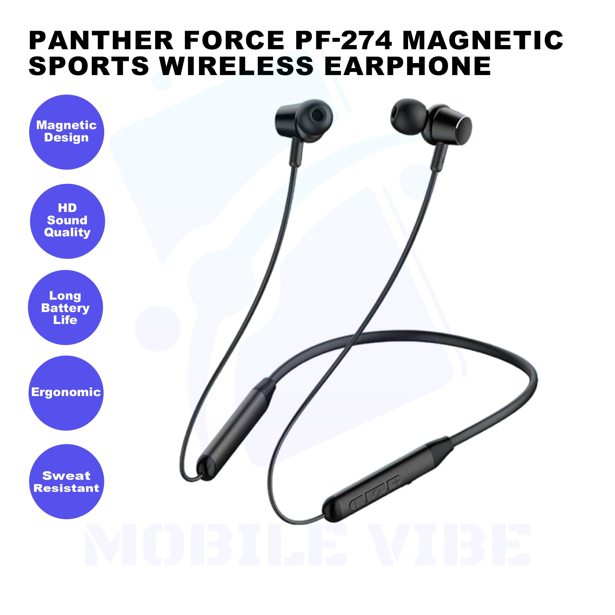Panther Force PF-274 Magnetic Sports Wireless Earphone Features