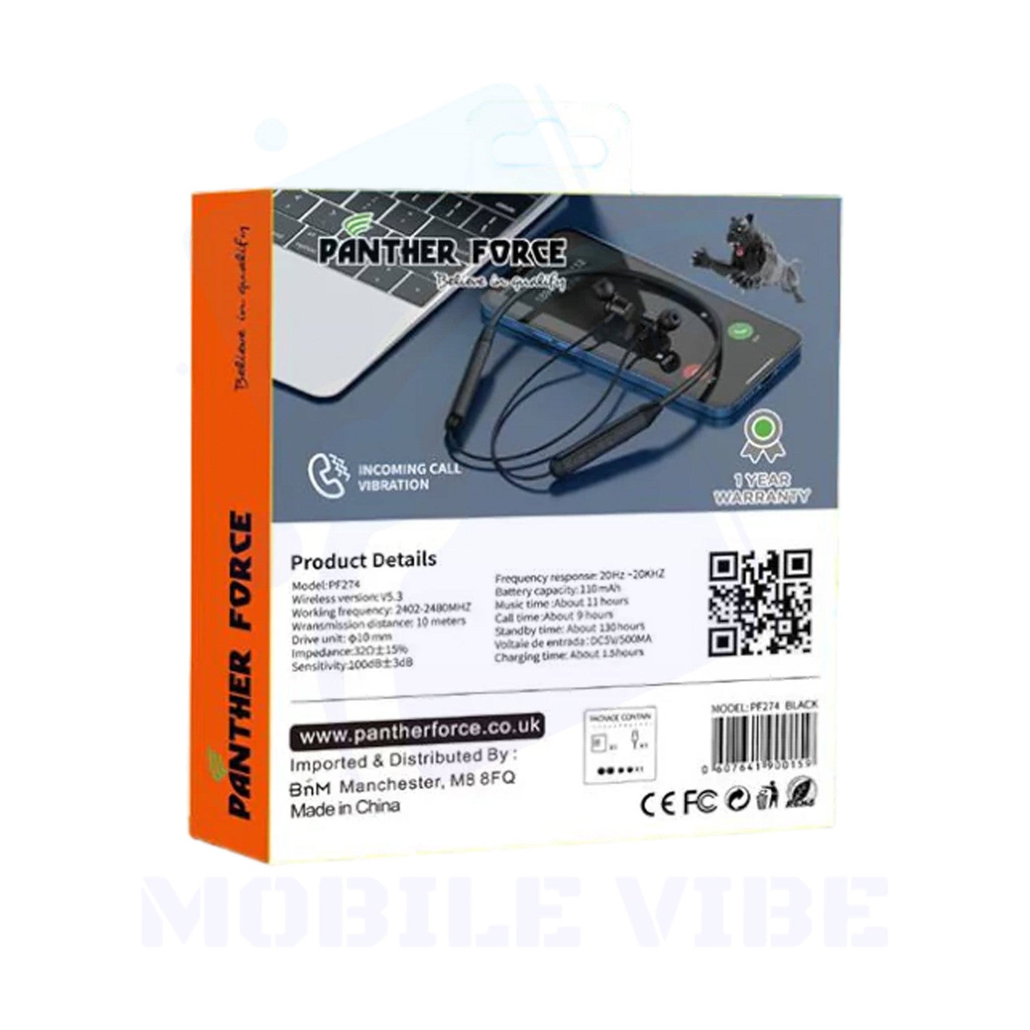Panther Force PF-274 Magnetic Sports Wireless Earphone Packed