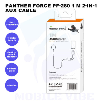 Panther Force PF-280 1 M 2-in-1 AUX Cable Features