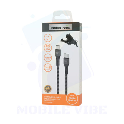 Panther Force PF-45 65W 1M Type-C to Type-C Cable with box