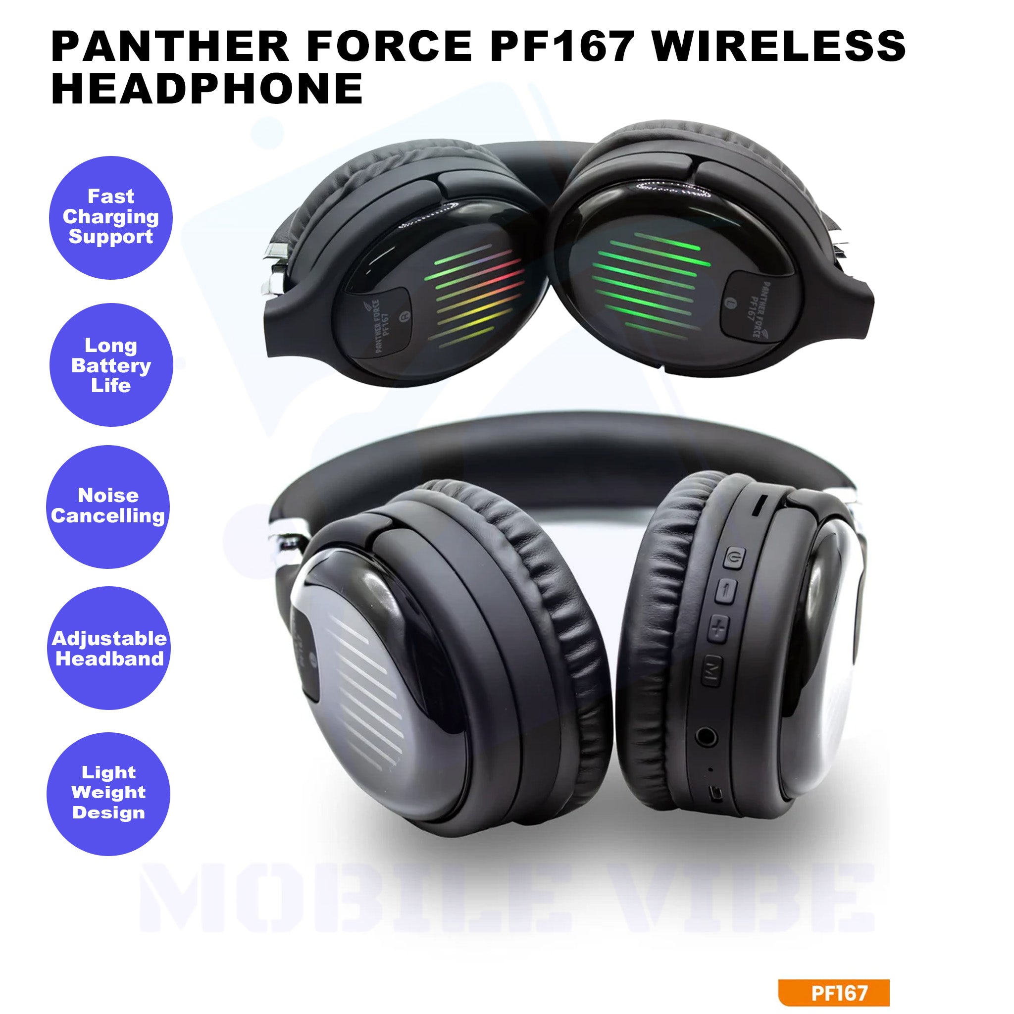 Panther Force PF167 Wireless Headphone Features