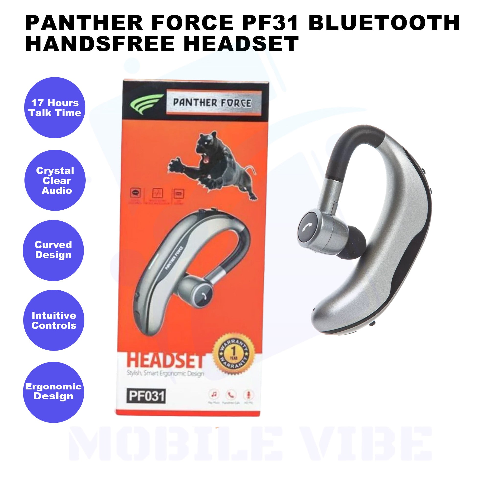Panther Force PF31 Bluetooth Handsfree Headset Features