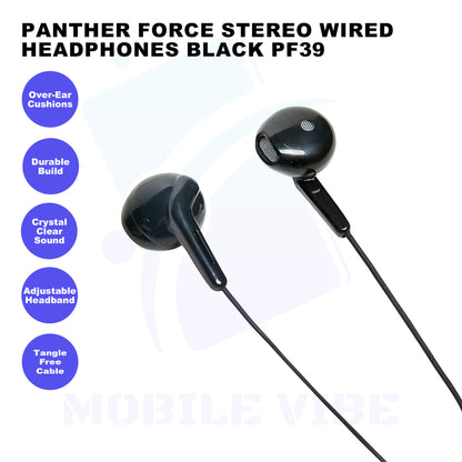Panther Force Stereo Wired Headphones Black PF39 Features