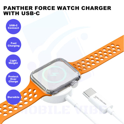 Panther Force Watch Charger with USB-C Features